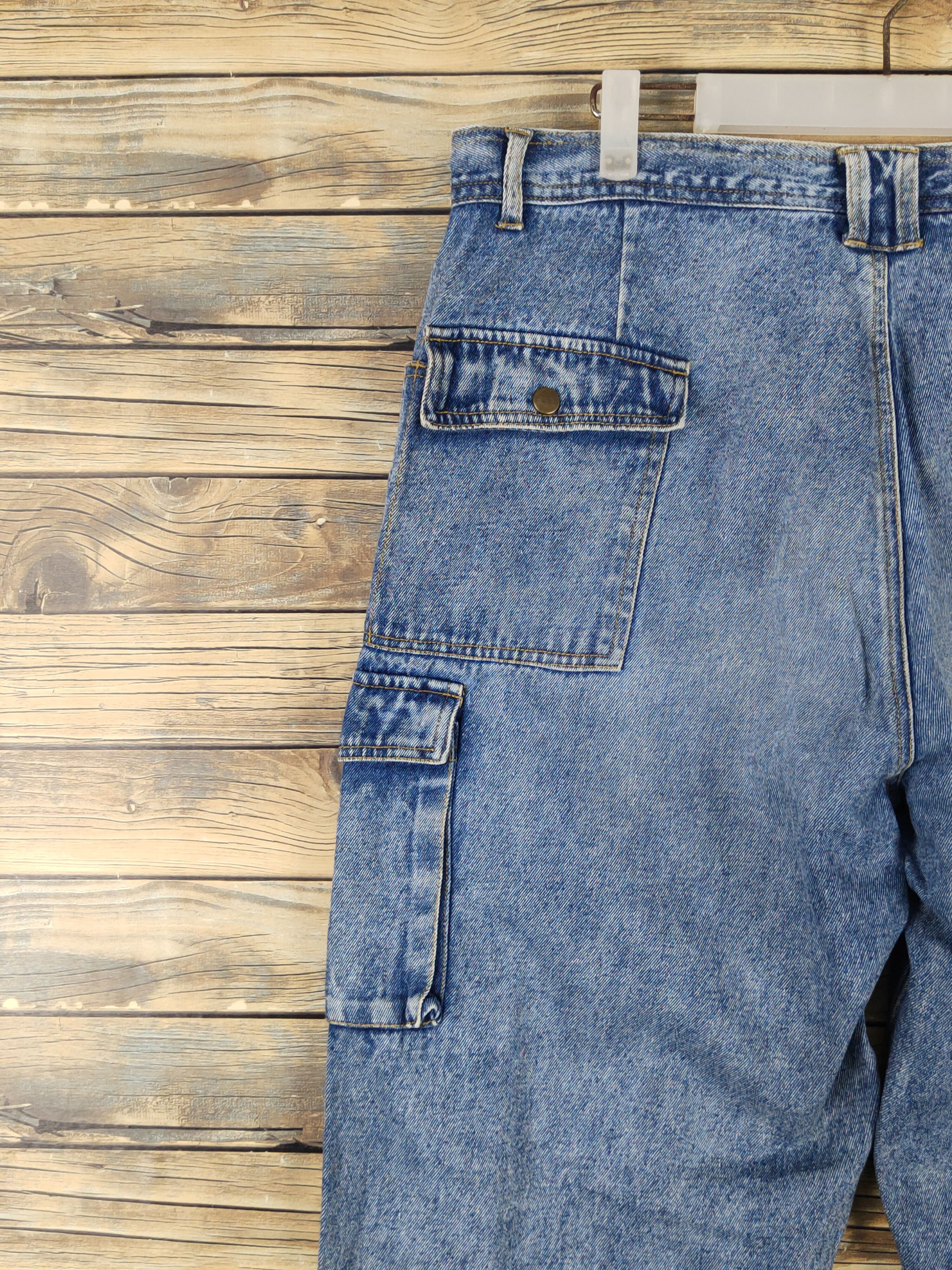 Japanese Brand Manx Blue Distressed multipocket Ripped Jeans #W1569 Size US 36 / EU 52 - 9 Thumbnail