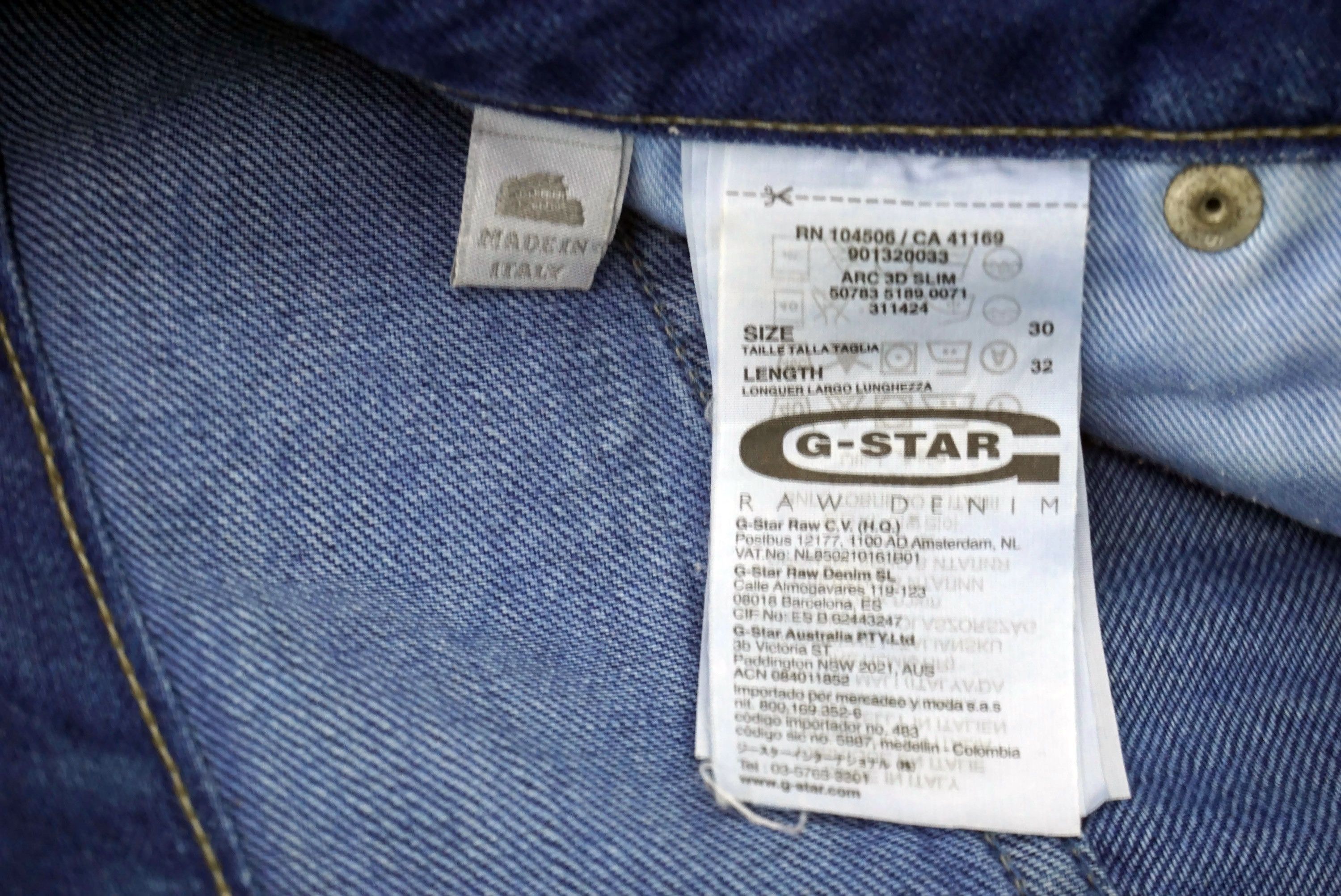 G-Star Arc 3D Slim Jeans Size 30 fit W32xL32 Distressed Denim Italy Size US 30 / EU 46 - 16 Thumbnail