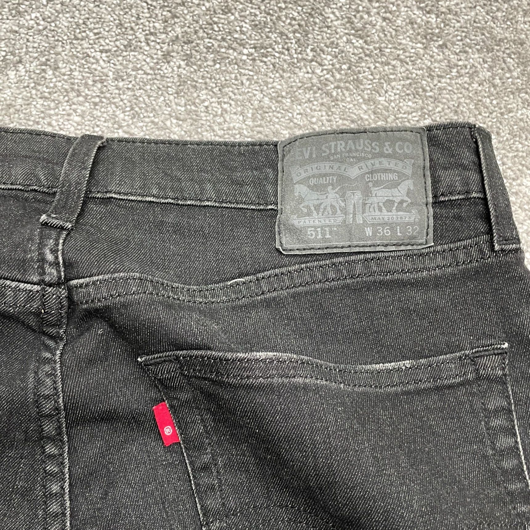 Levi's VINTAGE? No — Levi's 511 Denim Jeans Men 36x32 Black Straight Leg Denim Cotton Casual 511 City USA Classic Mens Size US 36 / EU 52 - 4 Thumbnail