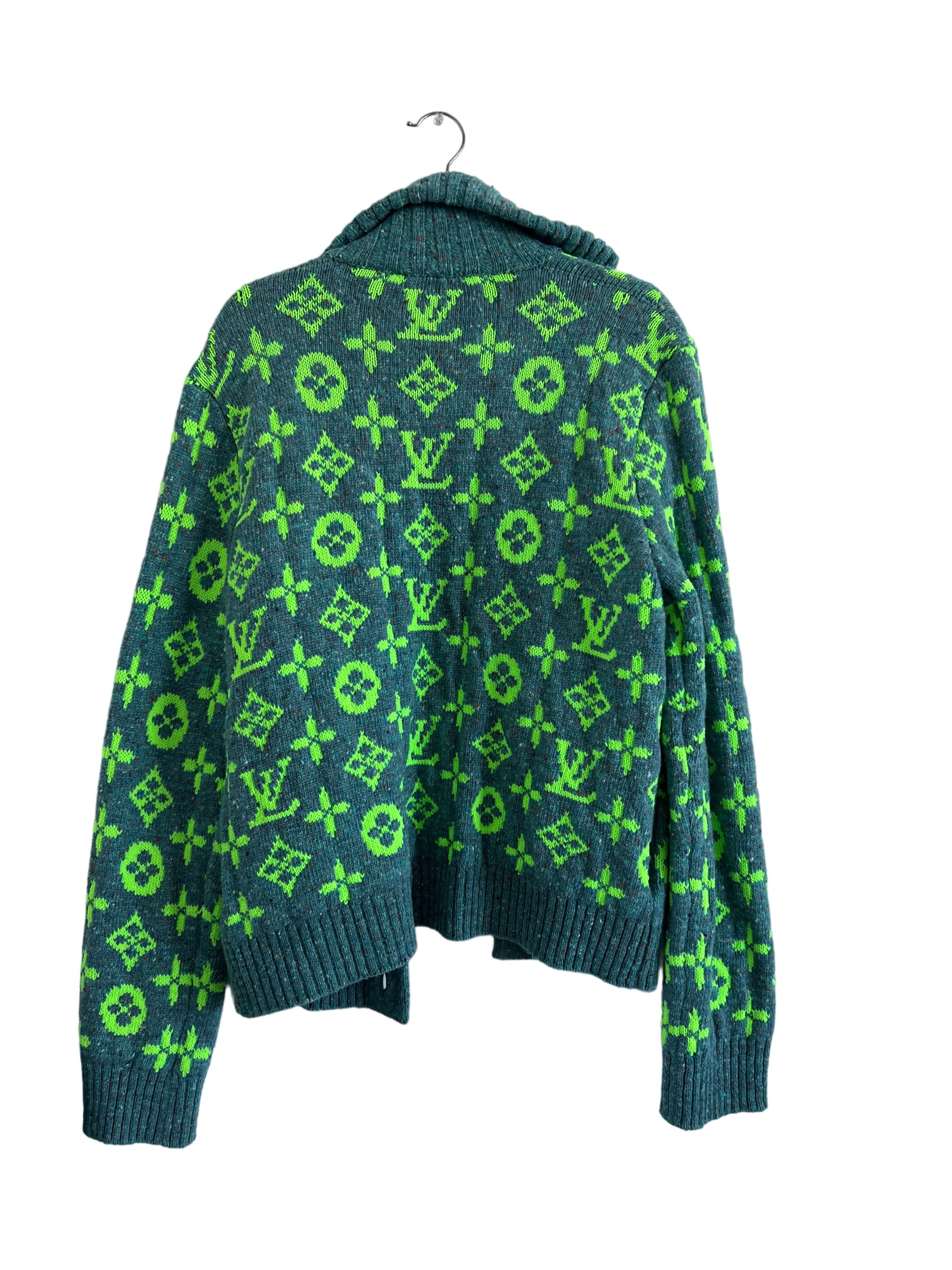 Louis Vuitton LOUIS VUITTON VIRGIL ABLOH TURQUOISE/ GREEN CARDIGAN 2021 Size US M / EU 48-50 / 2 - 2 Thumbnail