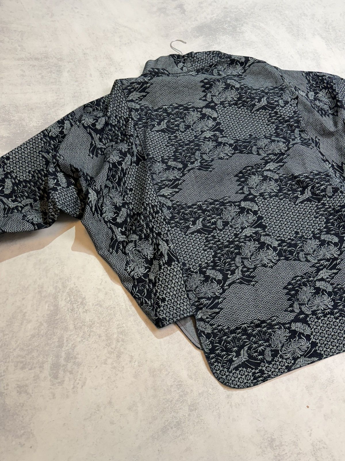 Japanese Brand KIRAKU Japanese Style Denim Kimono Jacket Noragi Indigo Blue Size L / US 10 / IT 46 - 5 Thumbnail