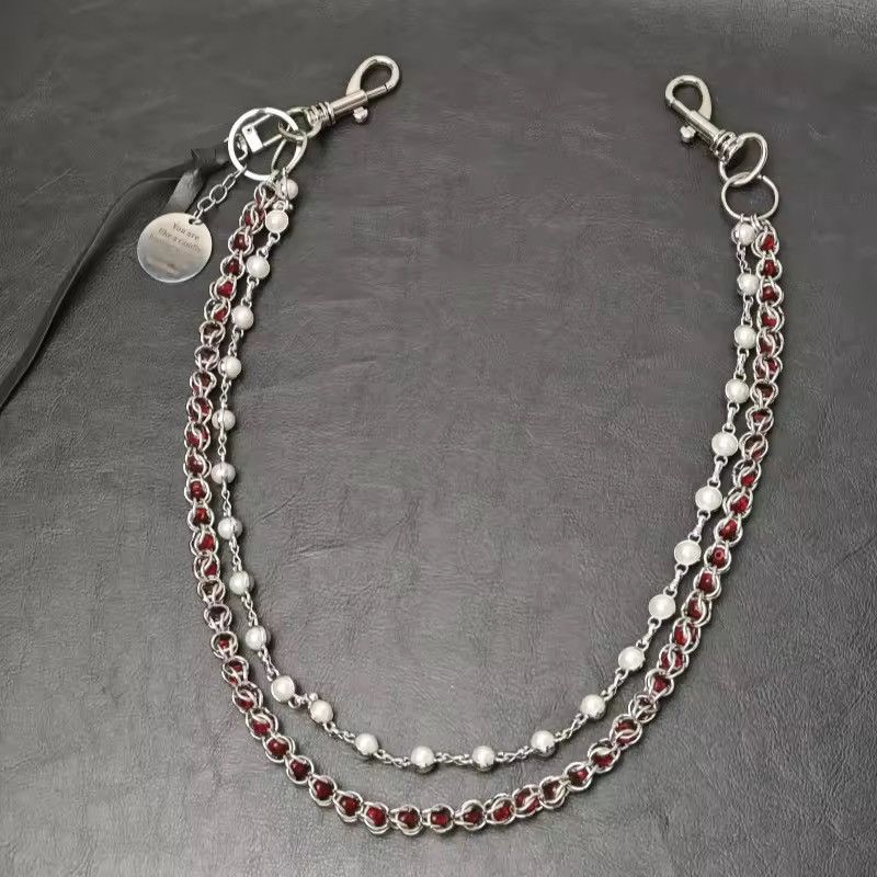 Japanese Brand Michiko x Aoki 2 Layer Natural Echo Pearled Wallet Chain Size ONE SIZE - 1 Thumbnail