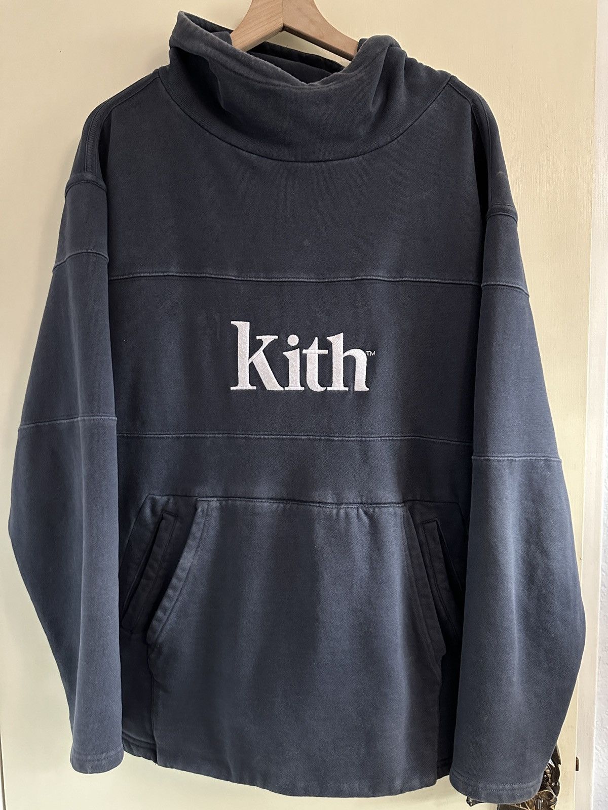 image of Kith Double Pocket Hoodie in Blue, Men's (Size XL)