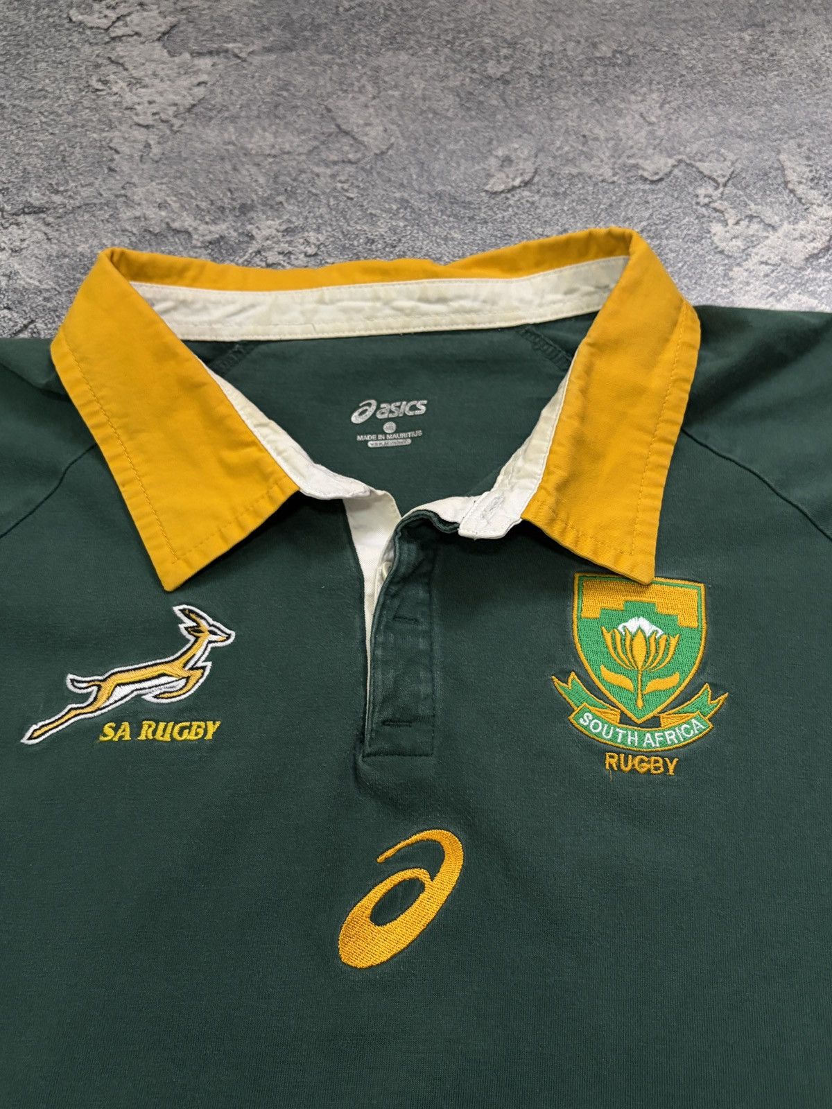 Asics ASICS Springboks South Africa Rugby Polo Shirt Green 3XL Vtg Size US XXL / EU 58 / 5 - 3 Thumbnail