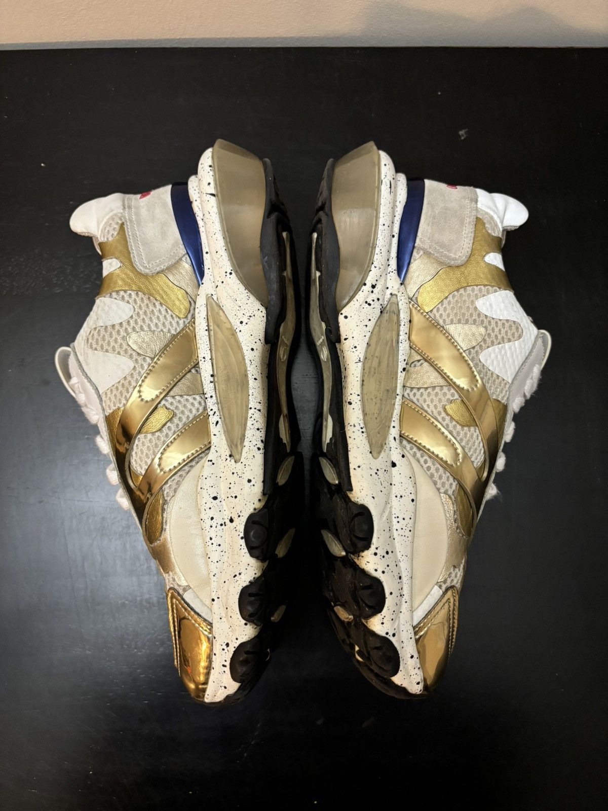 Valentino Garavani Bounce Leather Sneakers White Gold