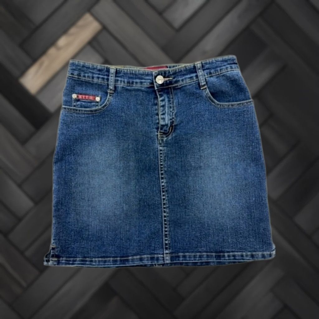 Denime Vintage HTT Denim Mini Skirt Women's Size L Blue Size 36" / US 14 / IT 50 - 1 Thumbnail