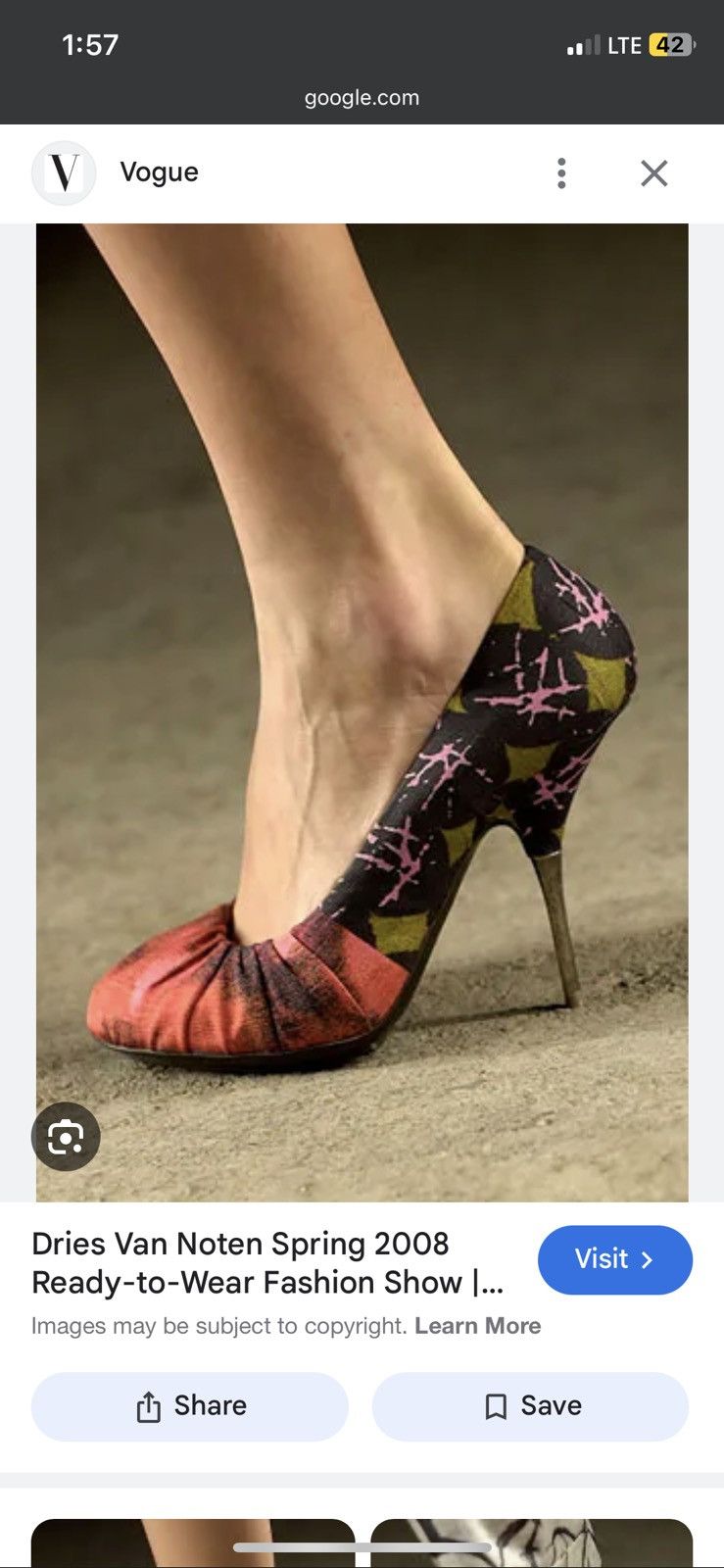 Dries Van Noten Dries Van Noten Runway SS08 Iconic Steel Heel Printed Pumps Size US 7 / IT 37 - 18 Thumbnail