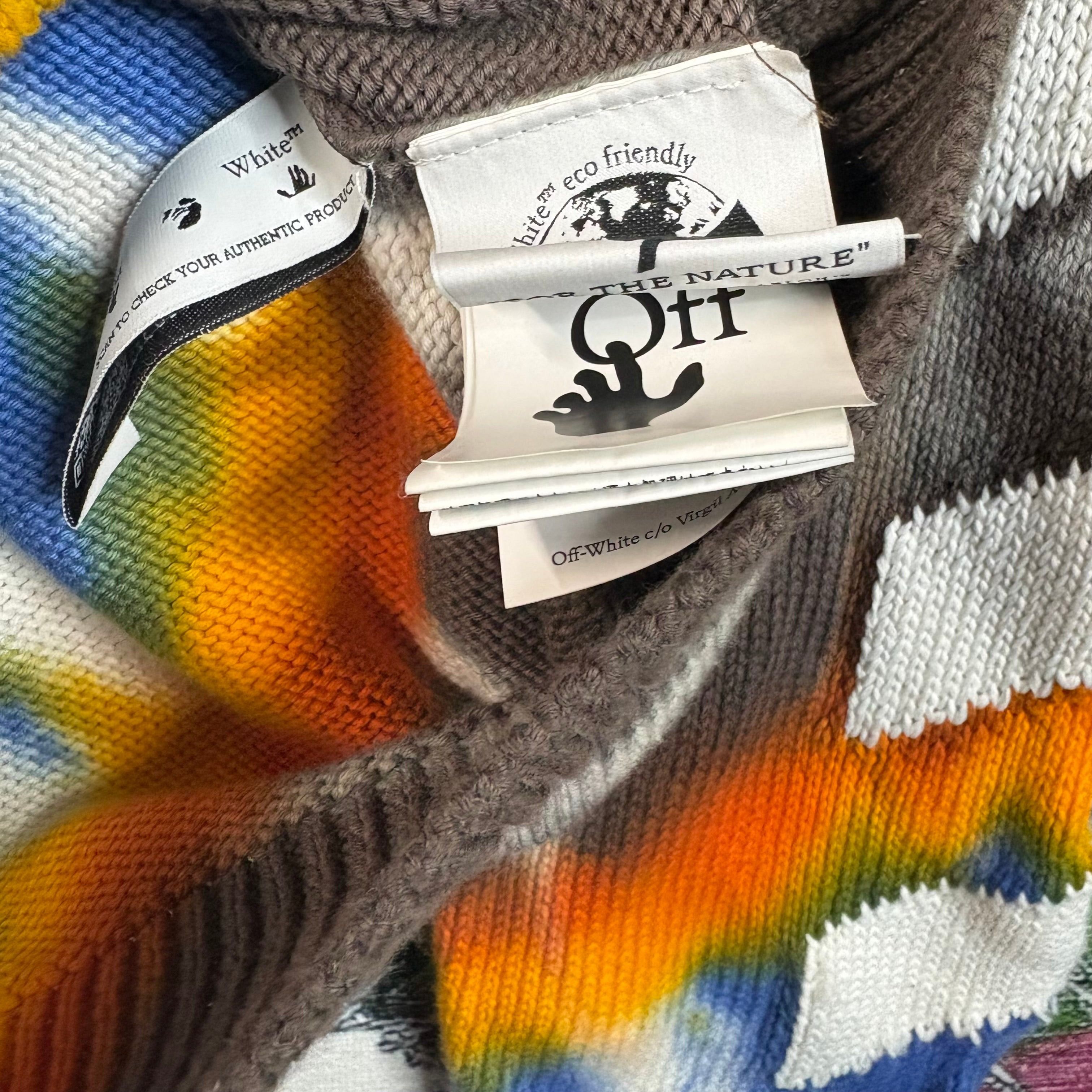 Off-White Off White Diagram Tie Dye Knit Hoodie Size XS Size US XS / EU 42 / 0 - 3 Thumbnail