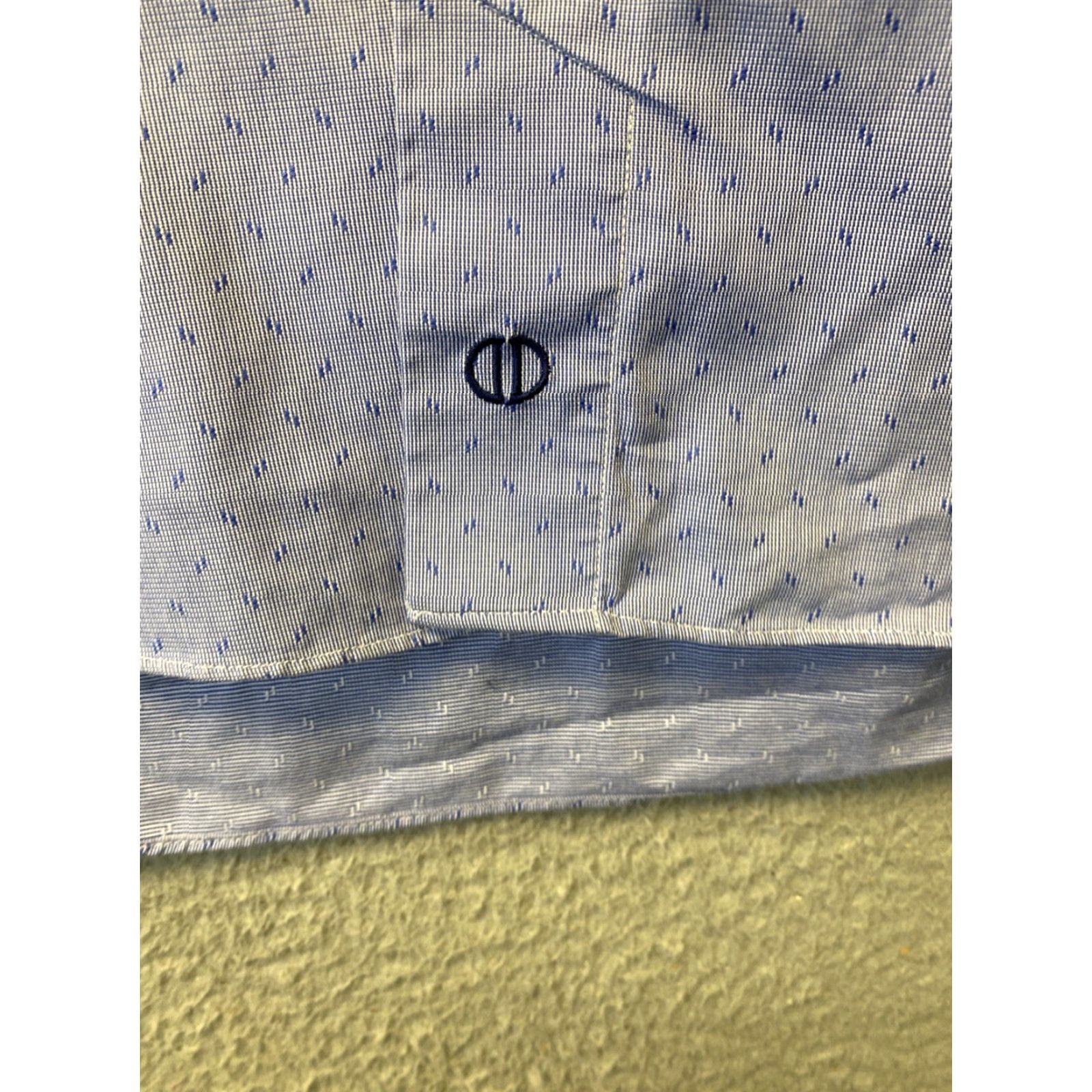 David Donahue David Donahue Men's Dress Shirt 16 Cotton Blue 127-10 Size 42R - 7 Thumbnail