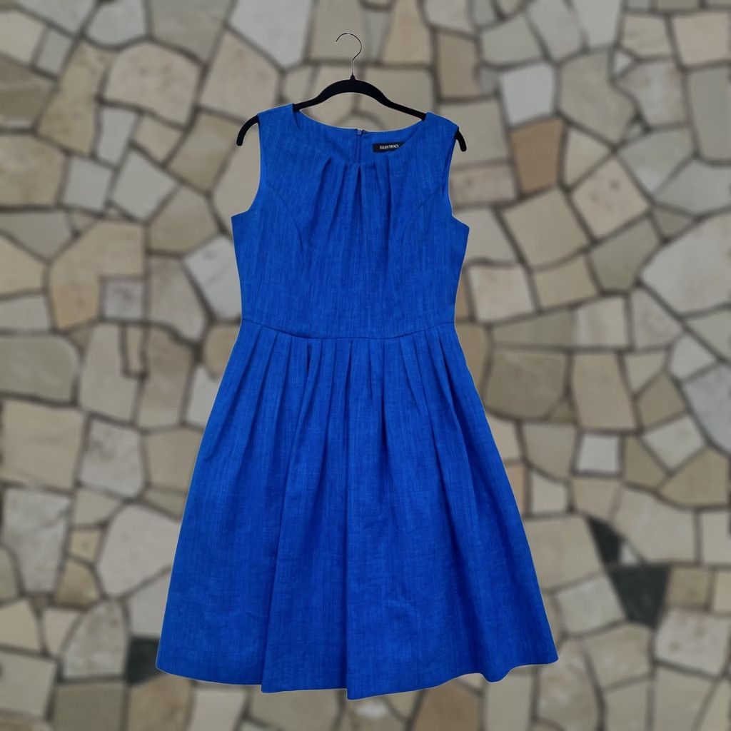 Ellen Tracy Ellen Tracy Dress Sleeveless Blue Fit & Flare Knee Length Womens 6 Size M / US 6-8 / IT 42-44 - 1 Thumbnail