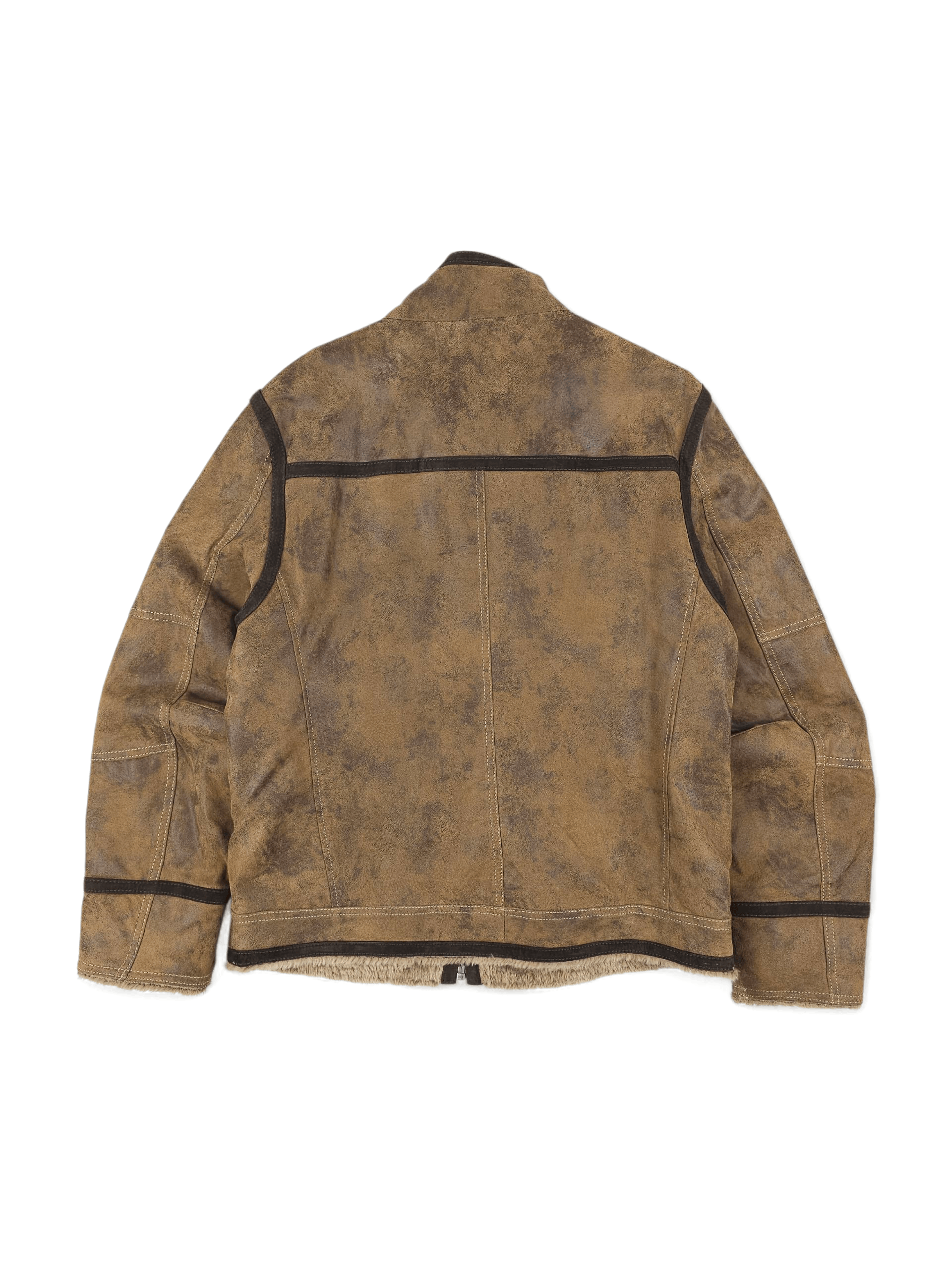 Vintage 💎 90's Vintage Leather Utility Bomber Biker Zip Jacket L Size US L / EU 52-54 / 3 - 2 Thumbnail
