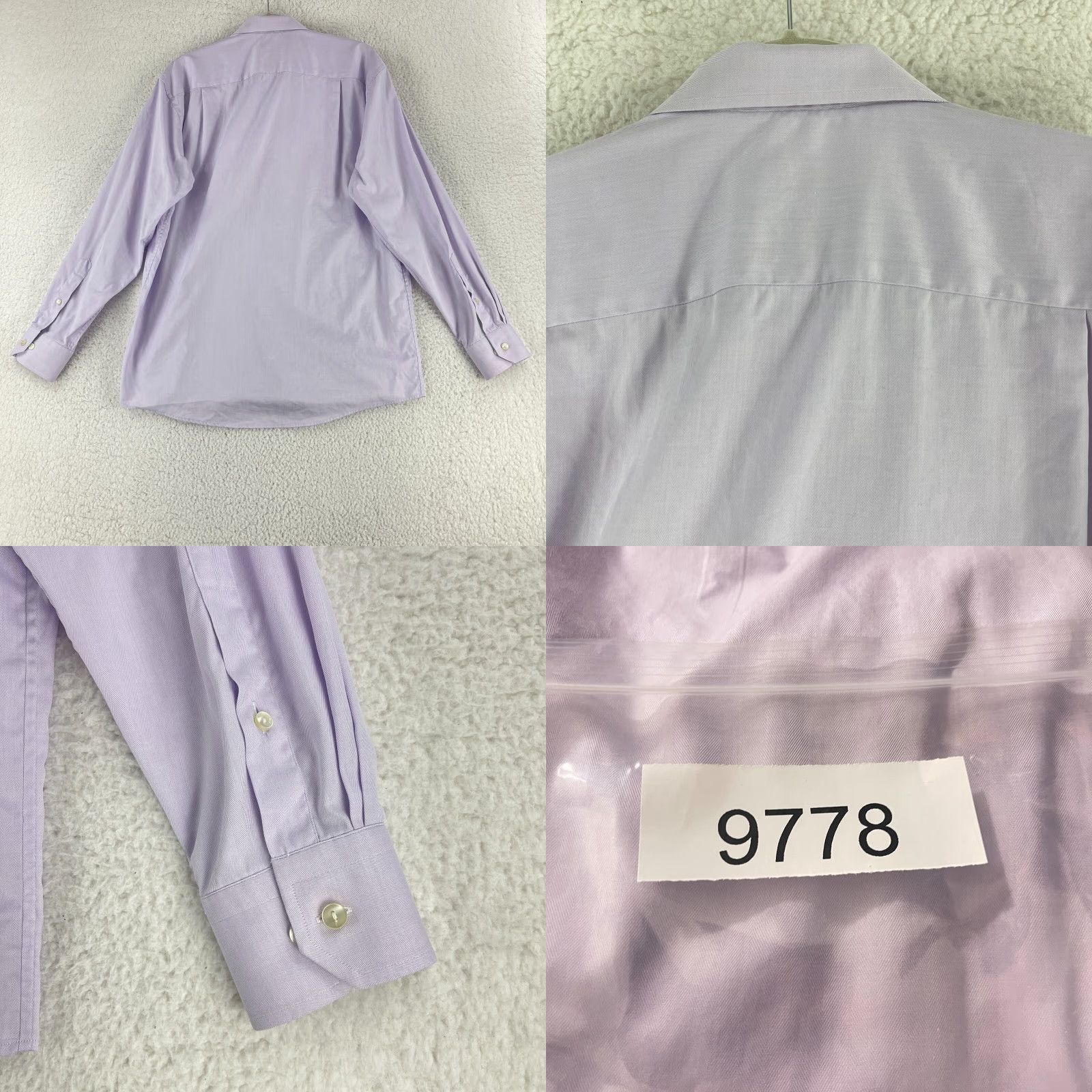 Eton Eton Purple Classic Fit Button-Up Dress Shirt Mens Long Sleeve 100% Cotton Size Large Size 42R - 9 Thumbnail
