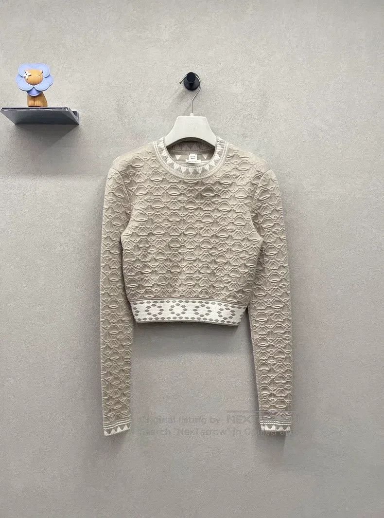 Hermes Hermes Off-white geometric pattern jacquard sweater Size XS / US 0-2 / IT 36-38 - 1 Thumbnail
