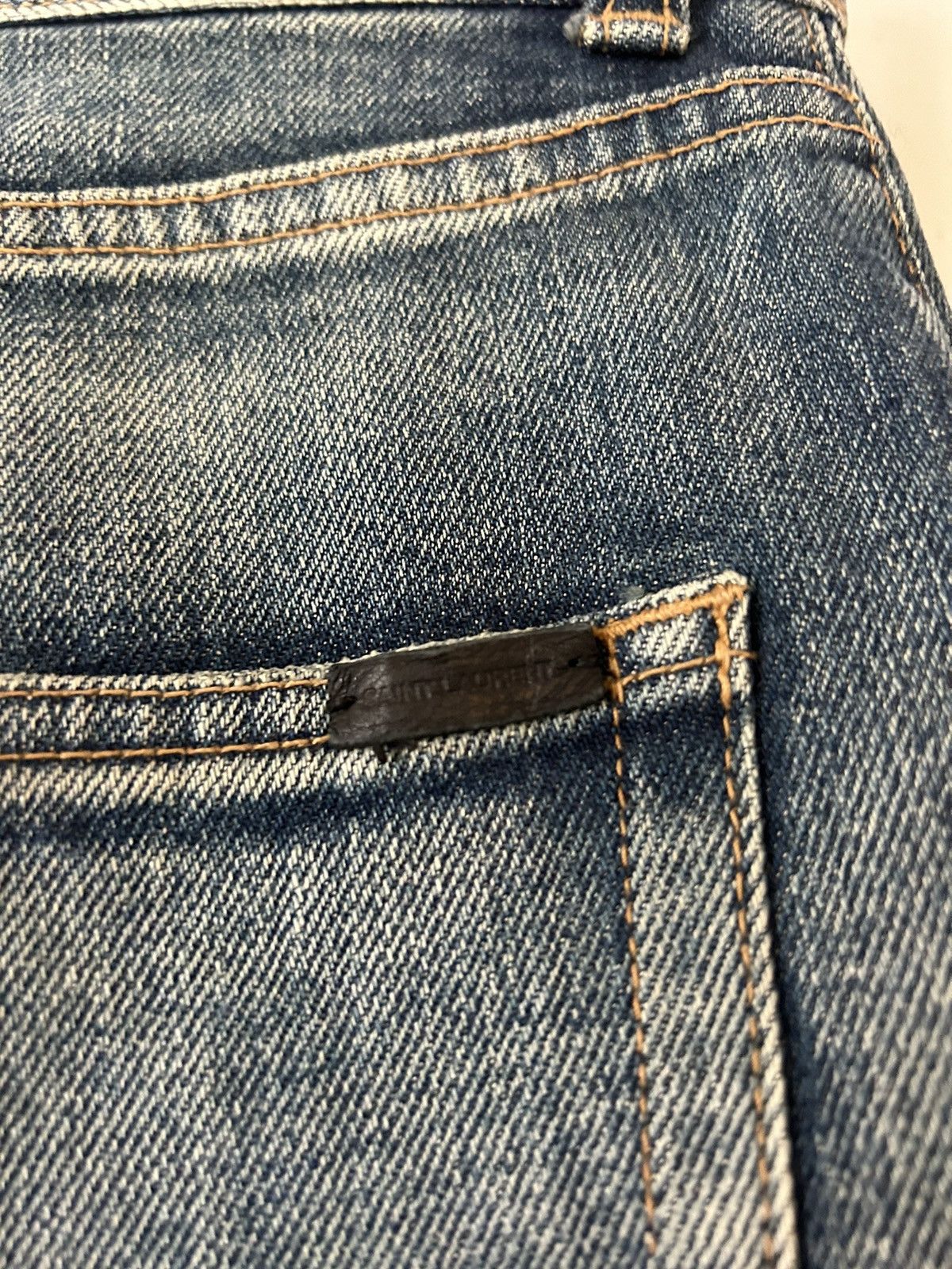 Saint Laurent Paris Saint Laurent Washed Blue Denim Jeans, D24 M/SK-MW Size US 29 - 16 Thumbnail