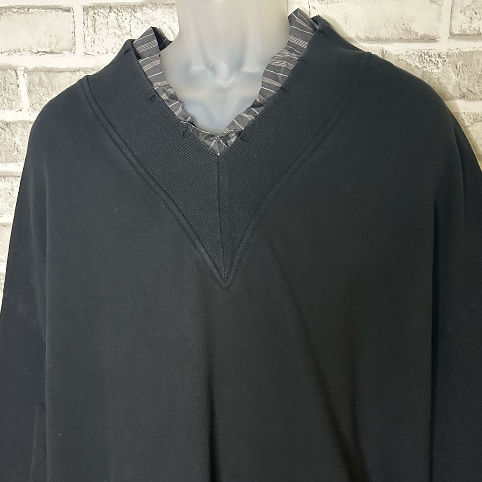 Maison Margiela MMM Layer Destroyed Sweatshirt IT 50 LG Cotton Viscose Size US L / EU 52-54 / 3 - 10 Thumbnail