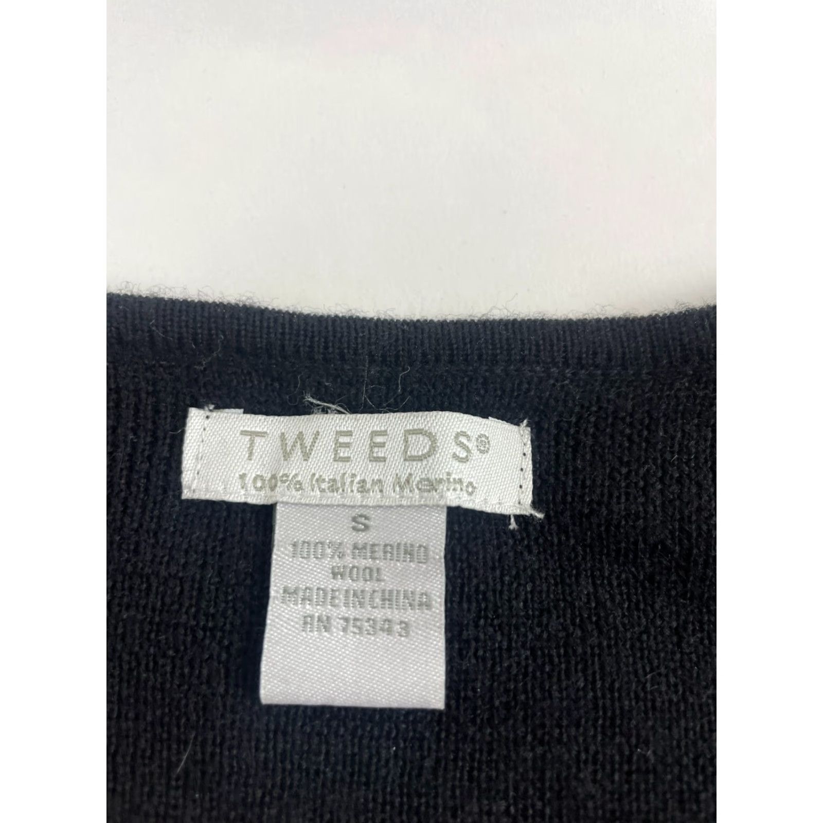 Vintage Tweeds Sweater Women's Size Small Black Italian Merino WoolPullover Regular Knit Size S / US 4 / IT 40 - 5 Thumbnail