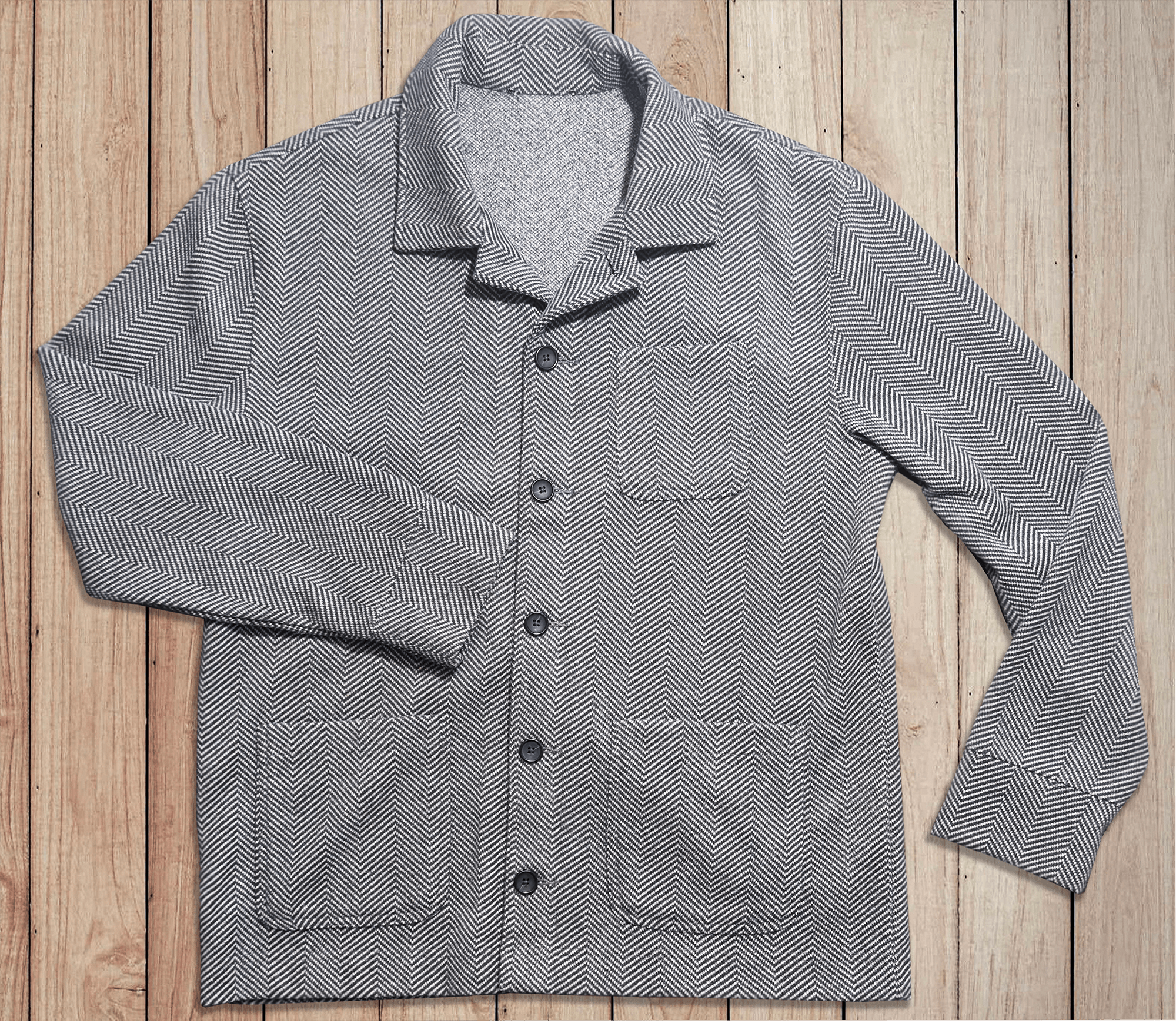 Express Herringbone Shirt Jacket / Chore Coat Size US M / EU 48-50 / 2 - 1 Thumbnail