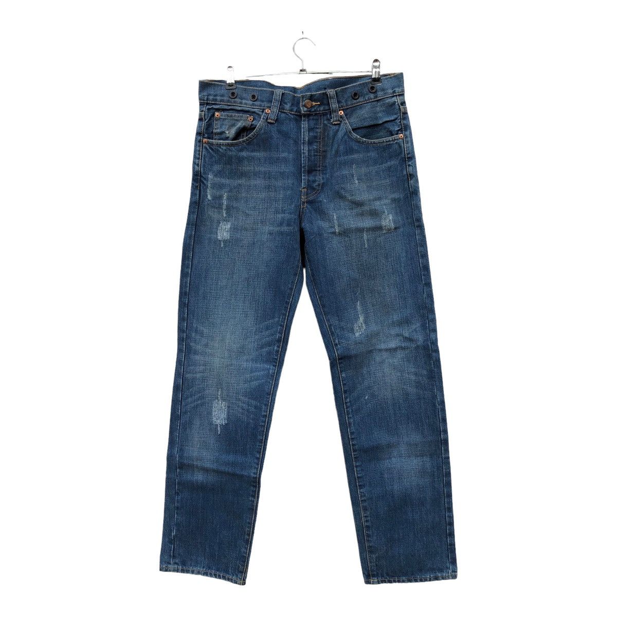 image of Cheap Monday Blue Denim Buckle Jeans Nice Design, Men's (Size 34)