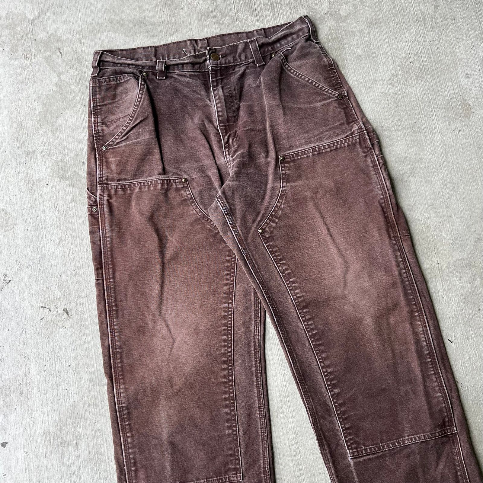 Carhartt × Vintage Carhartt faded brown double knee work wear carpenter pants Size US 32 / EU 48 - 2 Thumbnail