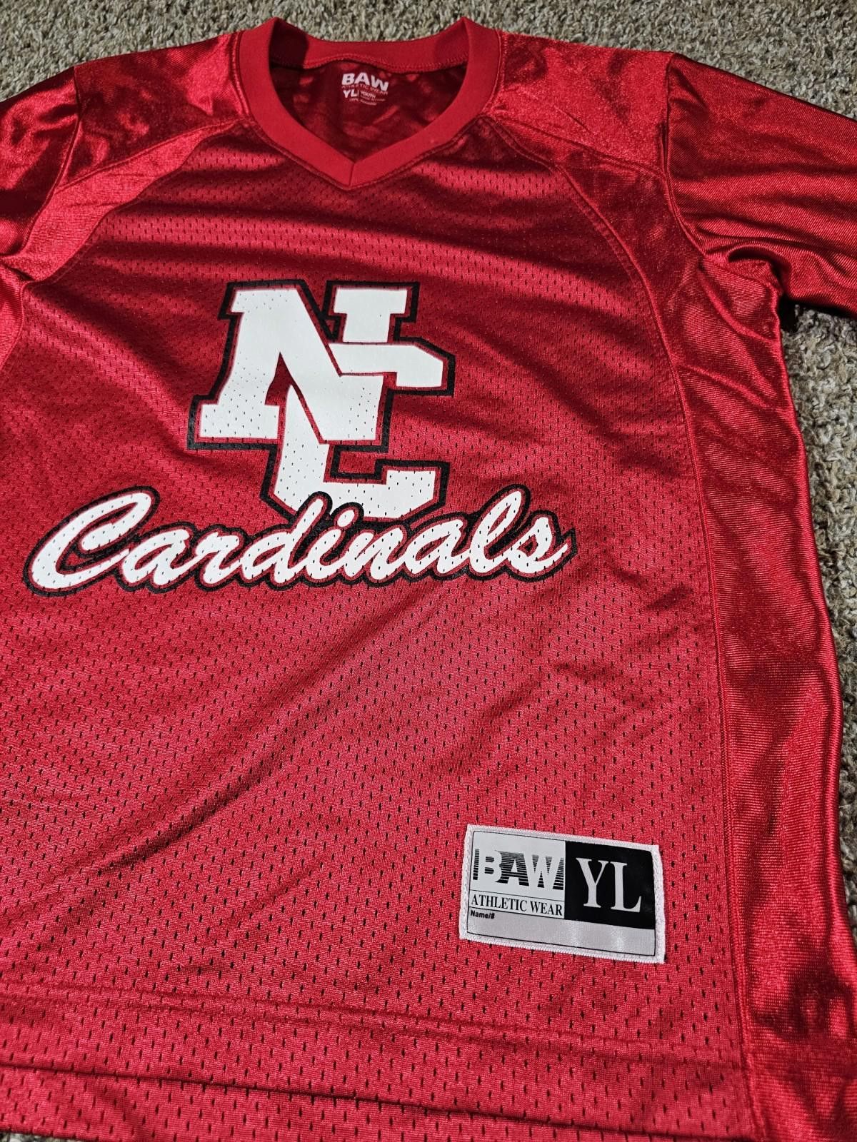 Other BAW Athletic Wear NC Cardinals jersey Youth Large Red Size ONE SIZE - 2 Thumbnail