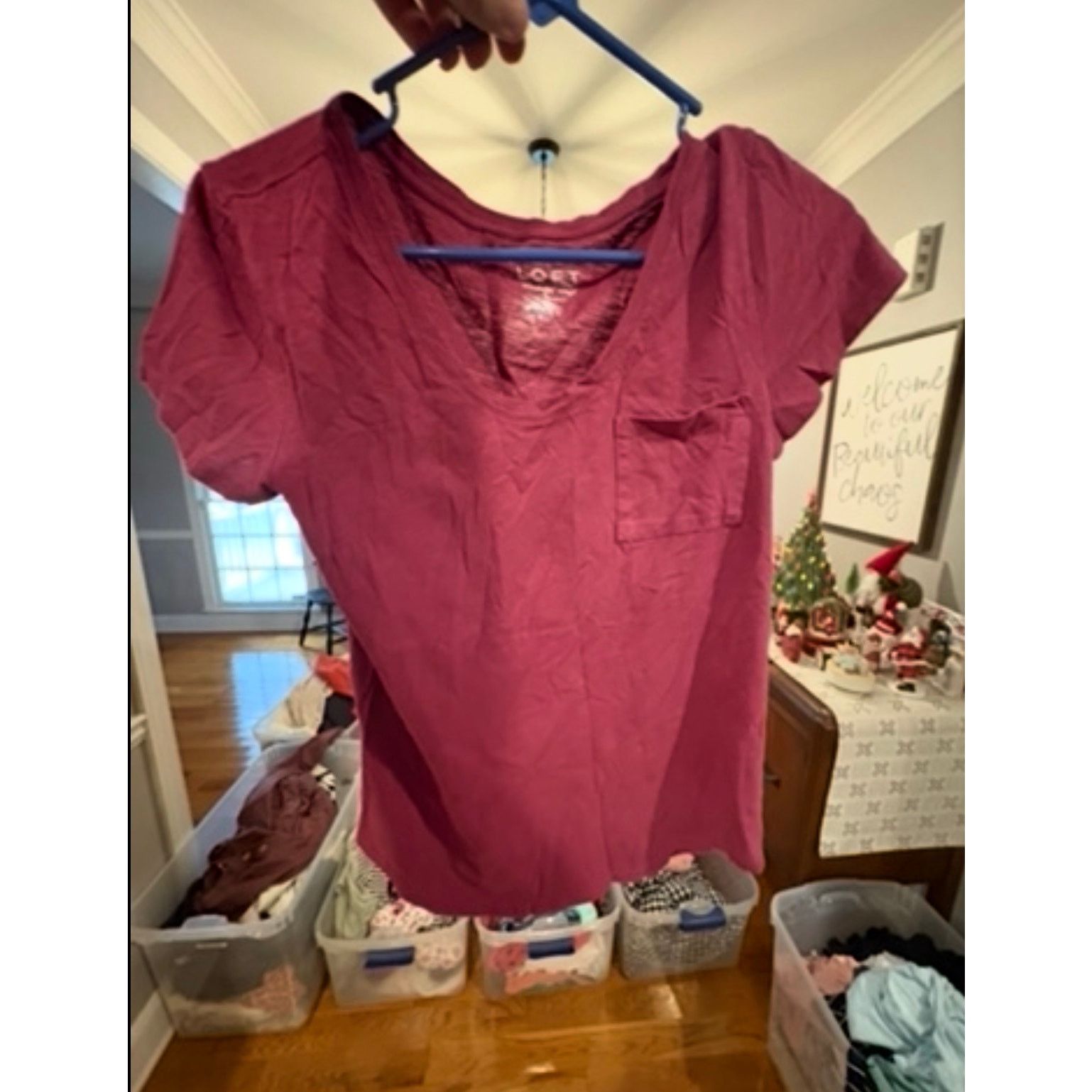 Loft LOFT Vintage Soft Tee Women’s XS (0–2) Red Short Sleeve Size XS / US 0-2 / IT 36-38 - 2 Thumbnail