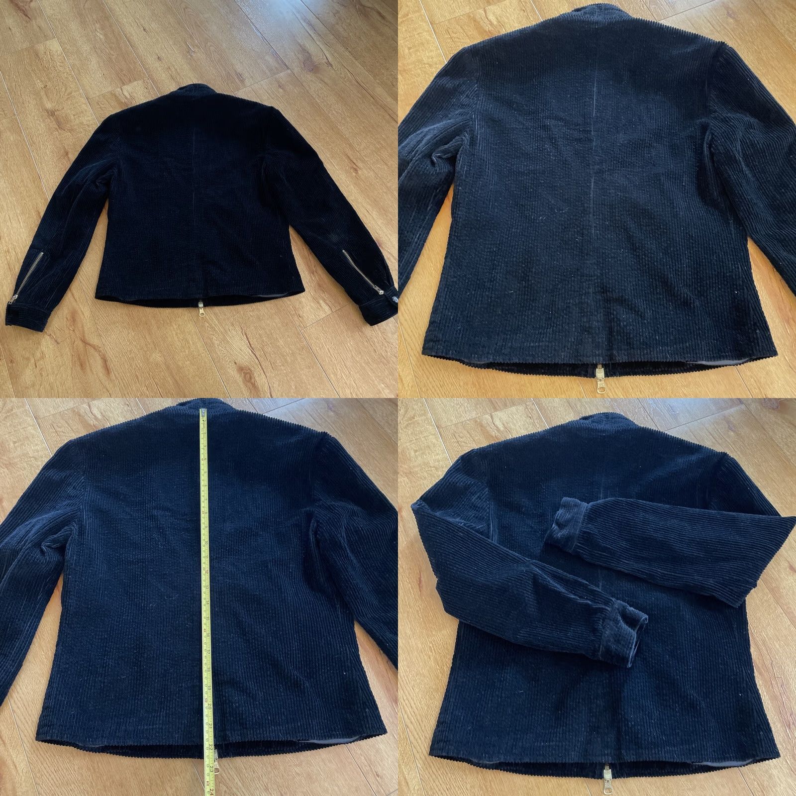 Vintage VINTAGE Didrickson Corduroy Jacket Zip Black 90s Y2K Women's S Grunge, Casual, Short Sleeve, Full Zip, Pockets, Regular Fit, Cotton Size S / US 4 / IT 40 - 8 Thumbnail