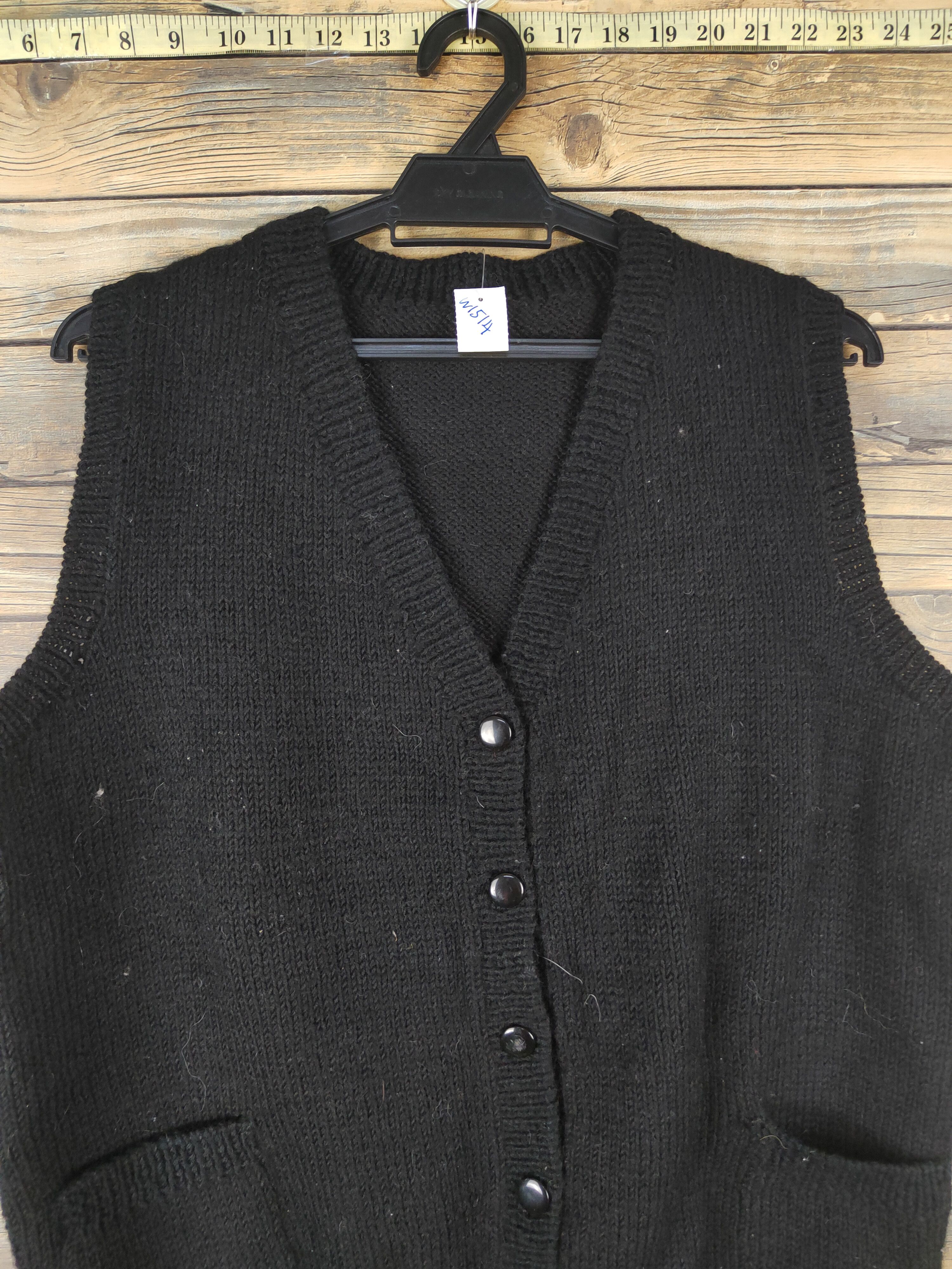 Homespun Knitwear × Japanese Brand × Vintage Japanese Brand Black Knitwear Vests #W1514 Size US L / EU 52-54 / 3 - 2 Thumbnail