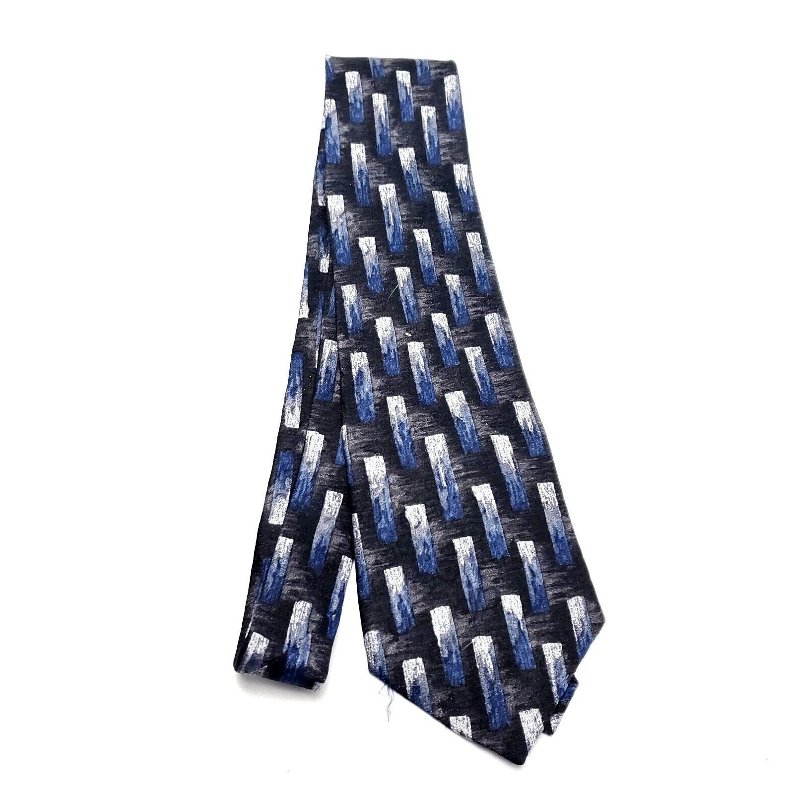 Pierre Cardin Pierre Cardin Blue Black Silk Tie Woven Geometric Size ONE SIZE - 5 Thumbnail