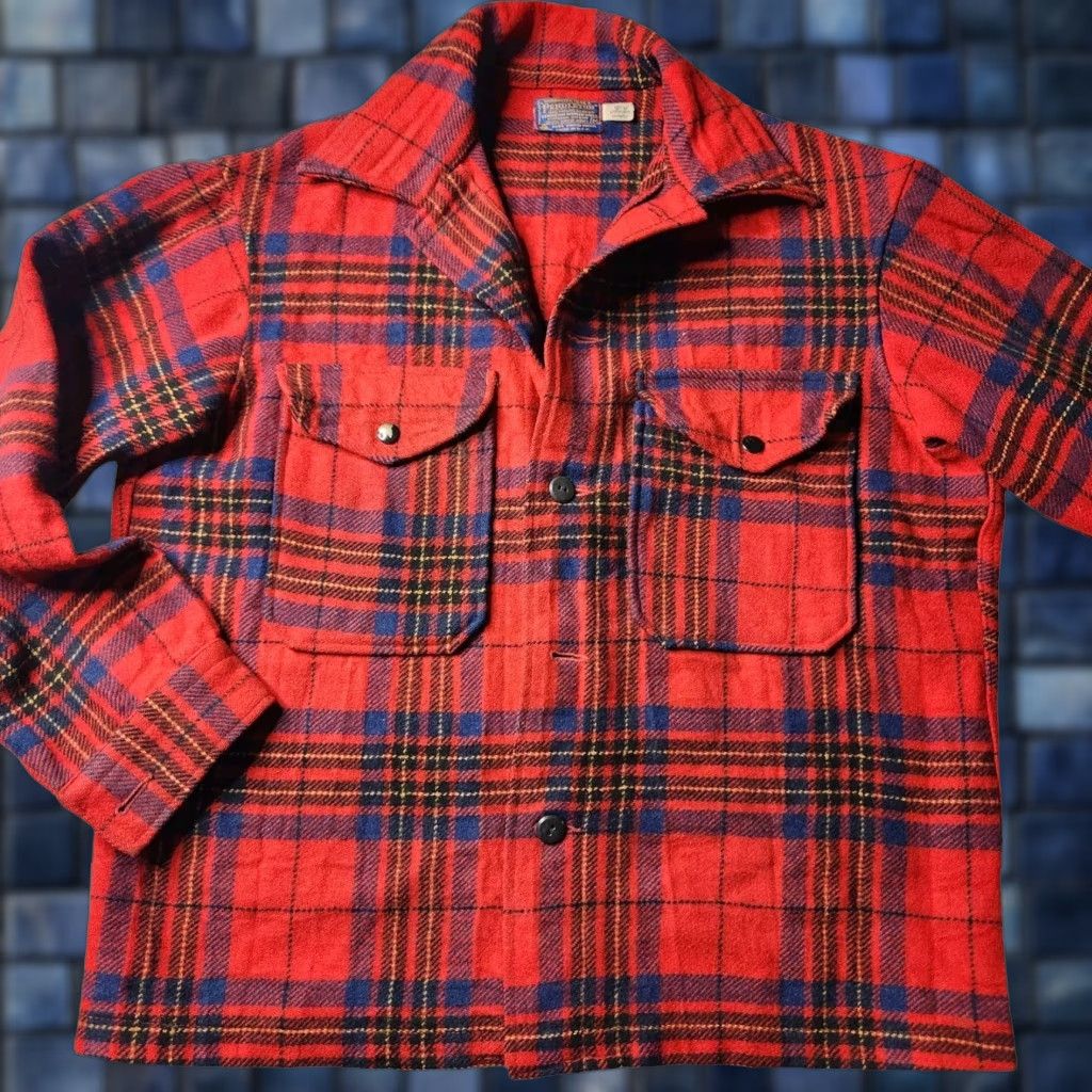 Pendleton VINTAGE Pendleton Shirt Mens Medium M Red Plaid Wool Button-Up Shacket Board Shirt Size US M / EU 48-50 / 2 - 1 Thumbnail