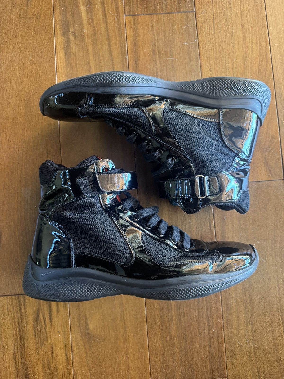 Prada Prada America’s Cup High Top Patent Leather Size US 12 / EU 45 - 2 Thumbnail