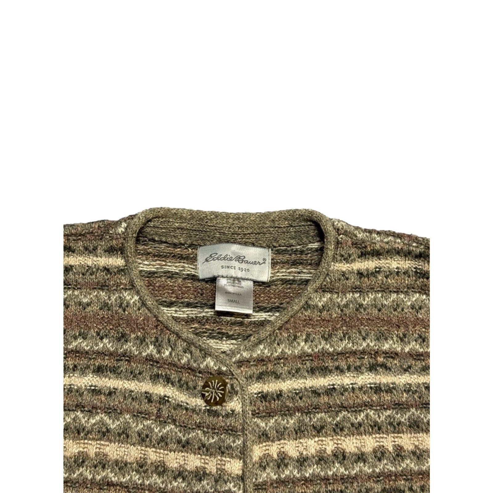 Eddie Bauer Eddie Bauer Cardigan Sweater Womens Size S Multicolor Knit Cotton Blend Button Sleeve Long Striped Casual Regular Fit Size S / US 4 / IT 40 - 5 Thumbnail