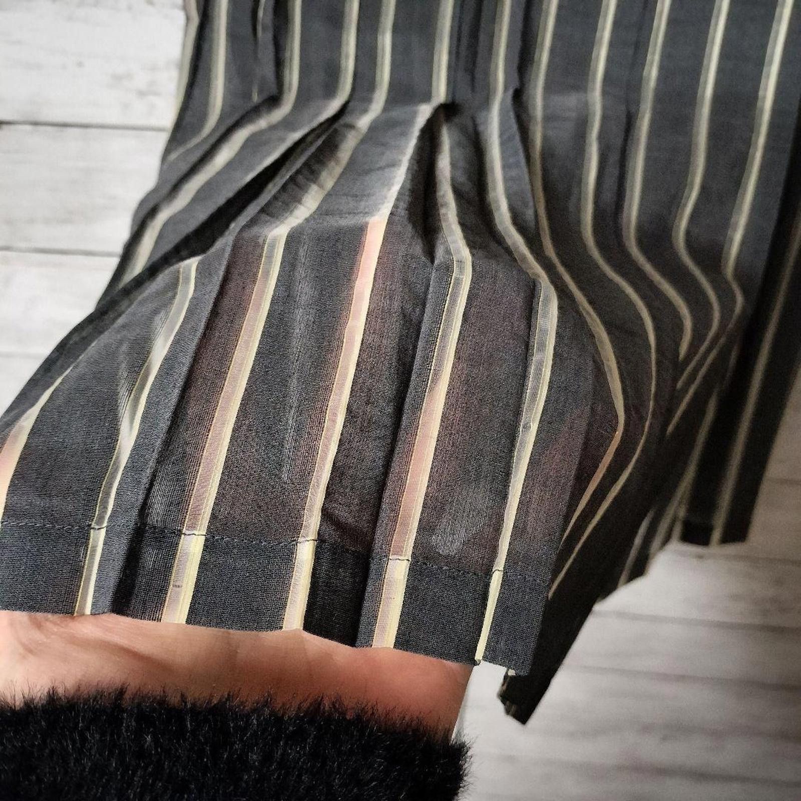 Issey Miyake Issey Miyake - Striped Pleated Wool Skirt Size 32" / US 10 / IT 46 - 2 Thumbnail