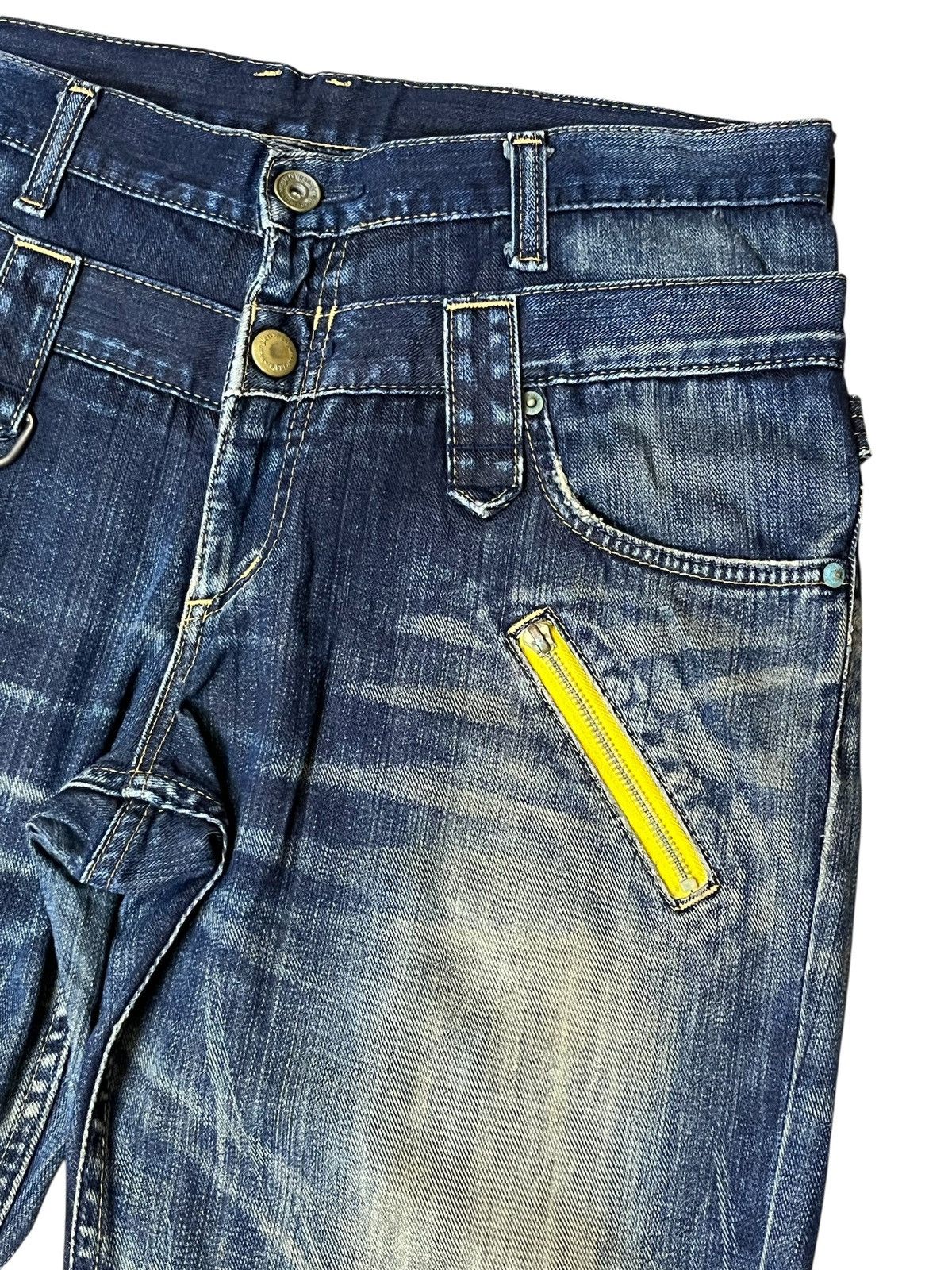 Wrangler Vintage 90s Japanese WRANGLER double waist distressed jeans Size US 34 / EU 50 - 5 Thumbnail