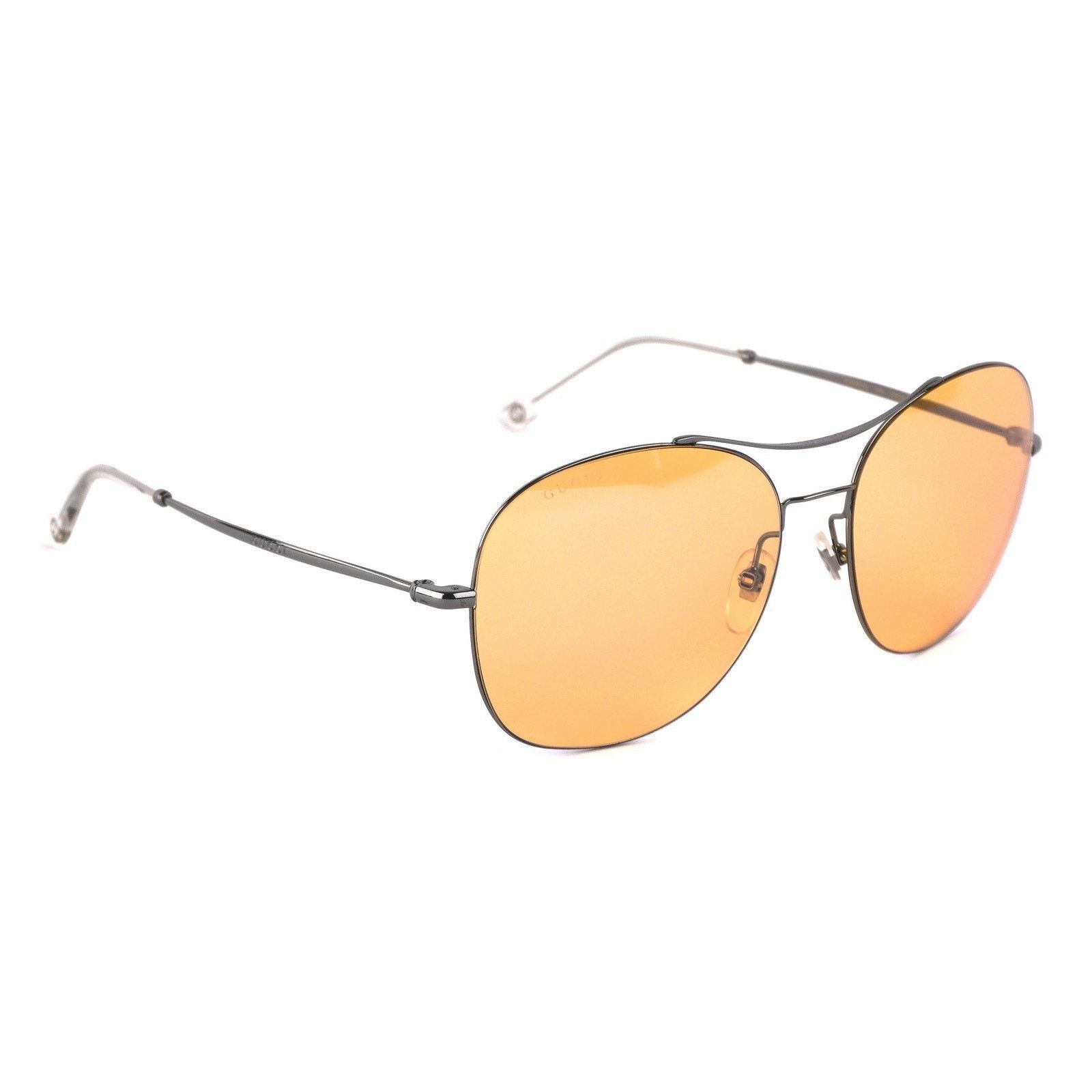 Gucci Gucci Silver Orange Round Mirrored Pilot Aviator Sunglasses Size ONE SIZE - 1 Thumbnail