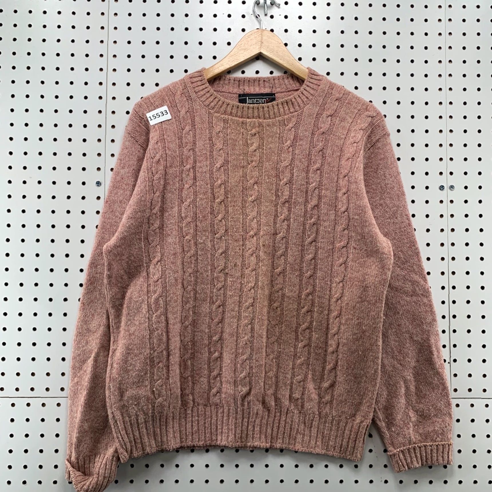 Jantzen VINTAGE Jantzen Wool Cable Knit Pullover Sweater Womens Medium Academia 21X26 Size M / US 6-8 / IT 42-44 - 7 Thumbnail