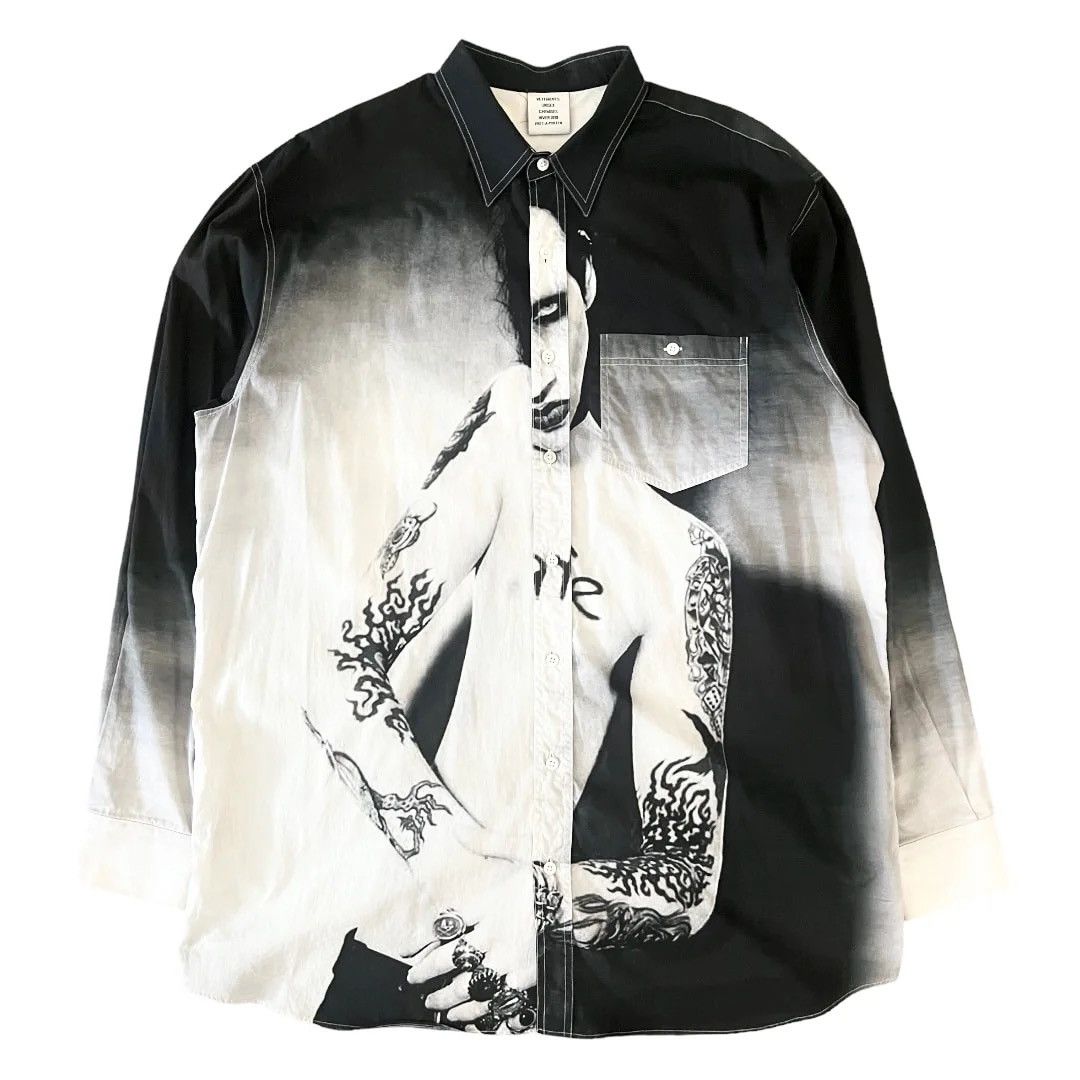 Vetements AW 2018 VETEMENTS MARILYN MANSON PRINTED BLACK BUTTON UP | Grailed