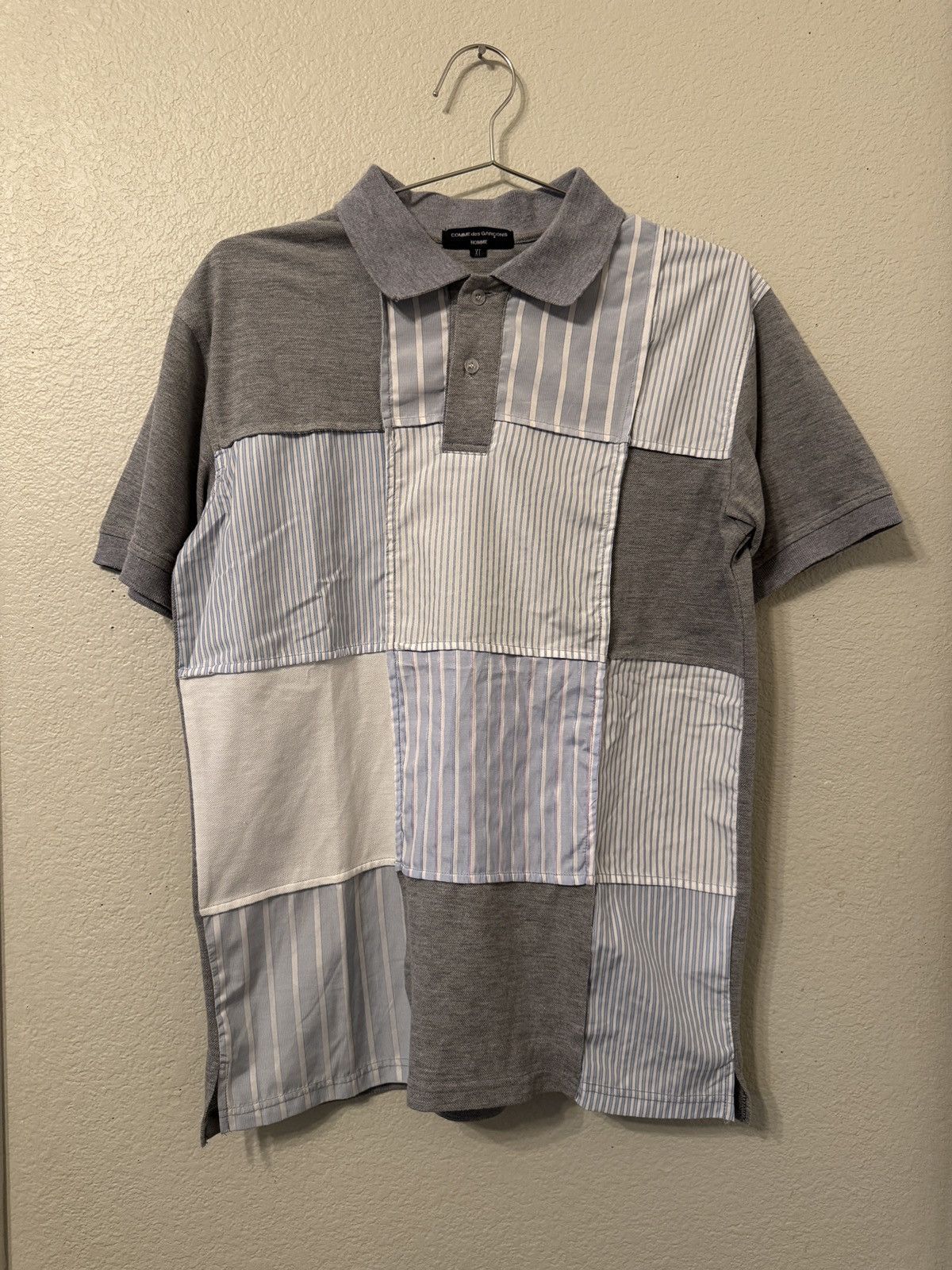 Comme des Garcons Homme Comme Des Garcons 2008 Patchwork Polo Shirt Size US XL / EU 56 / 4 - 1 Thumbnail
