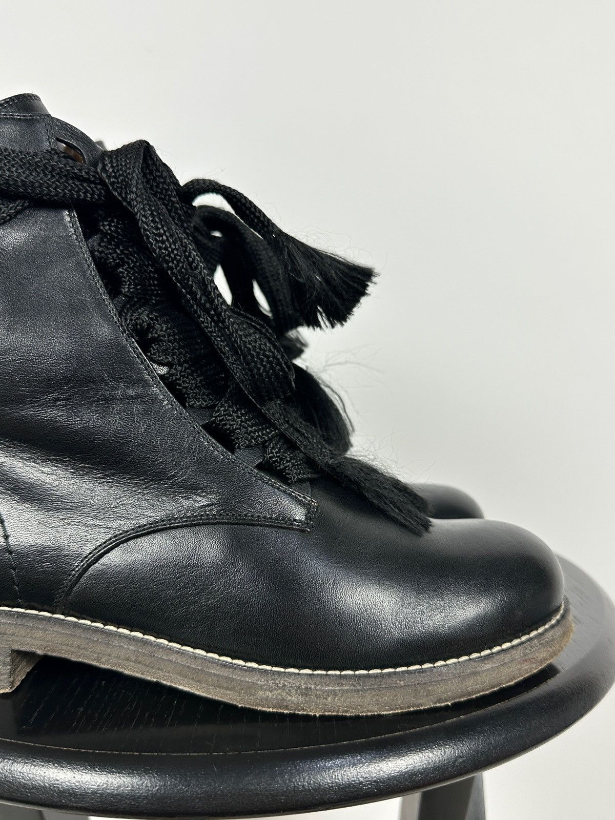 Chloe Chloe Harper Black Leather Combat Lace Up Ankle Boots Size US 6 / IT 36 - 16 Thumbnail