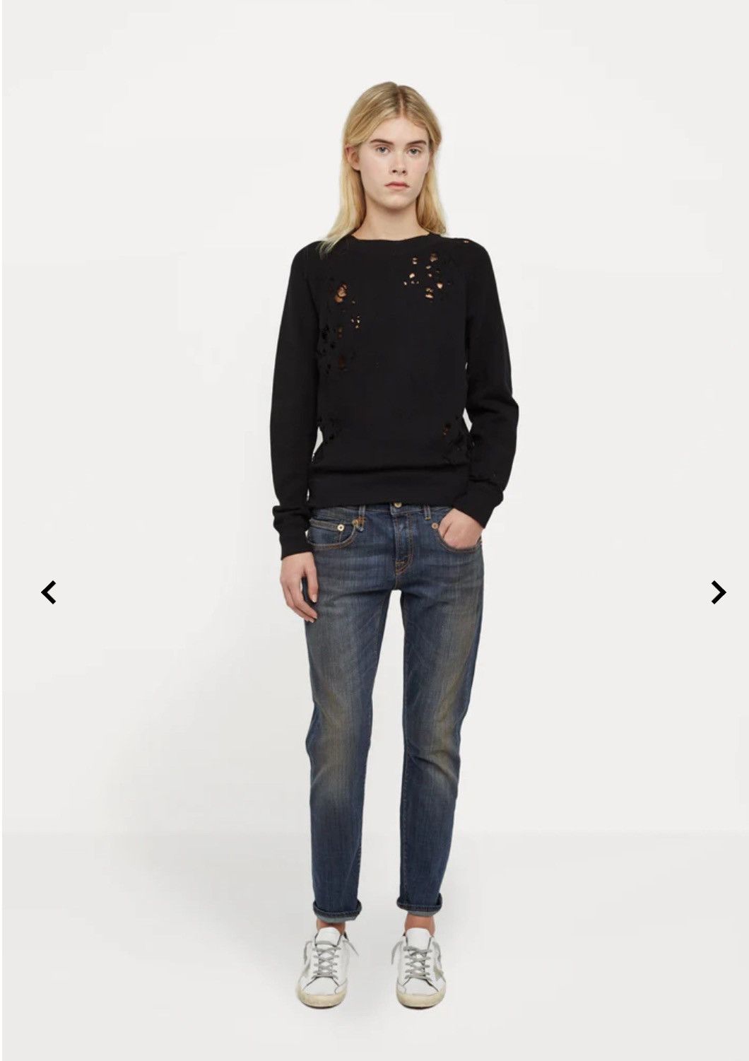 R13 Shredded Zip Side Sweatshirt. Size XS Size XS / US 0-2 / IT 36-38 - 6 Thumbnail