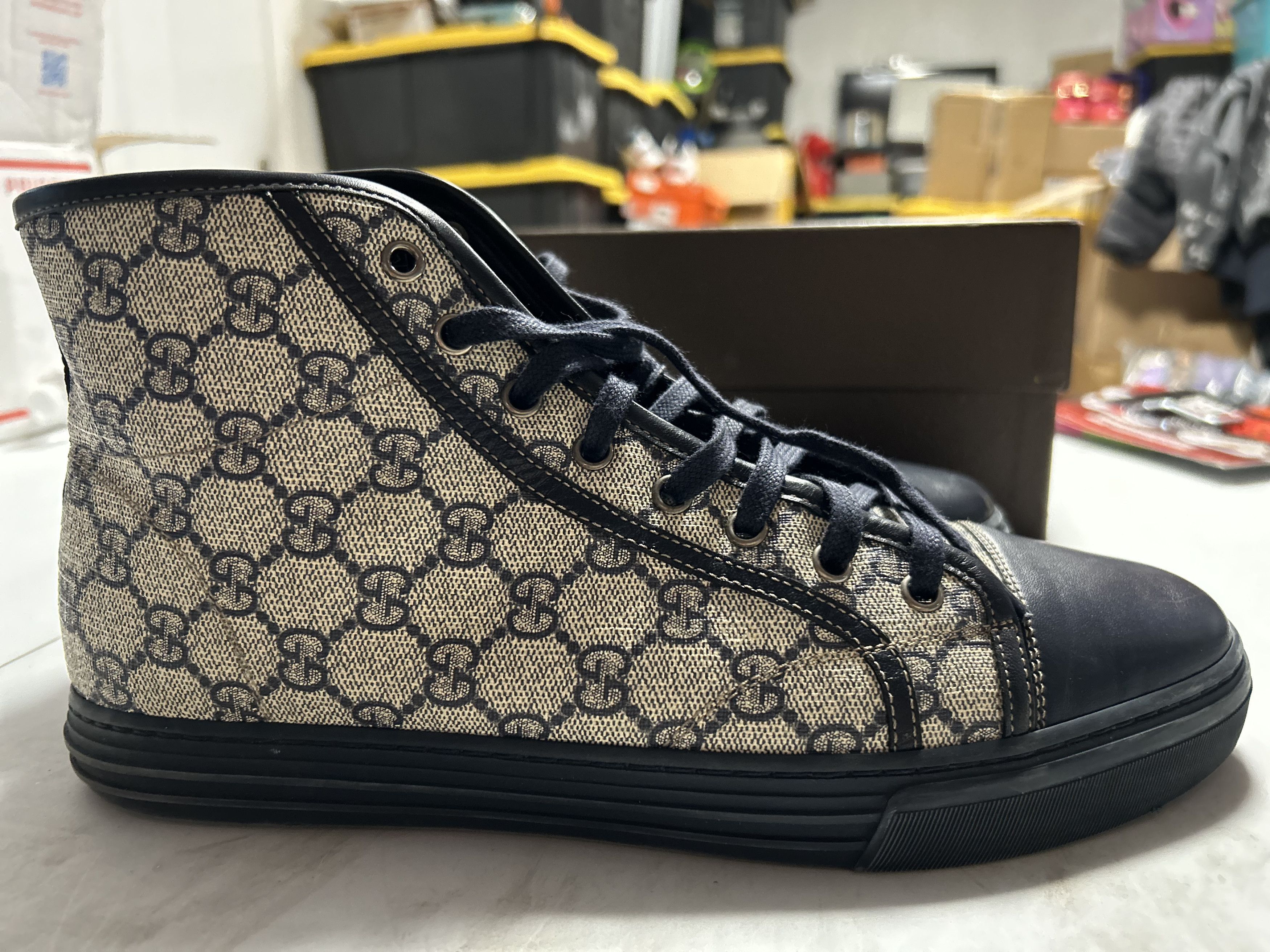 Gucci Gucci GG High-Top Canvas/Leather Shoes Size US 9.5 / EU 42-43 - 4 Thumbnail