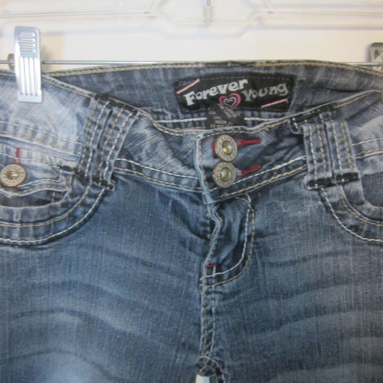 Other Y2K Dark Wash Skinny Jeans Forever Young Women’s Size 3 Size 22" - 4 Thumbnail