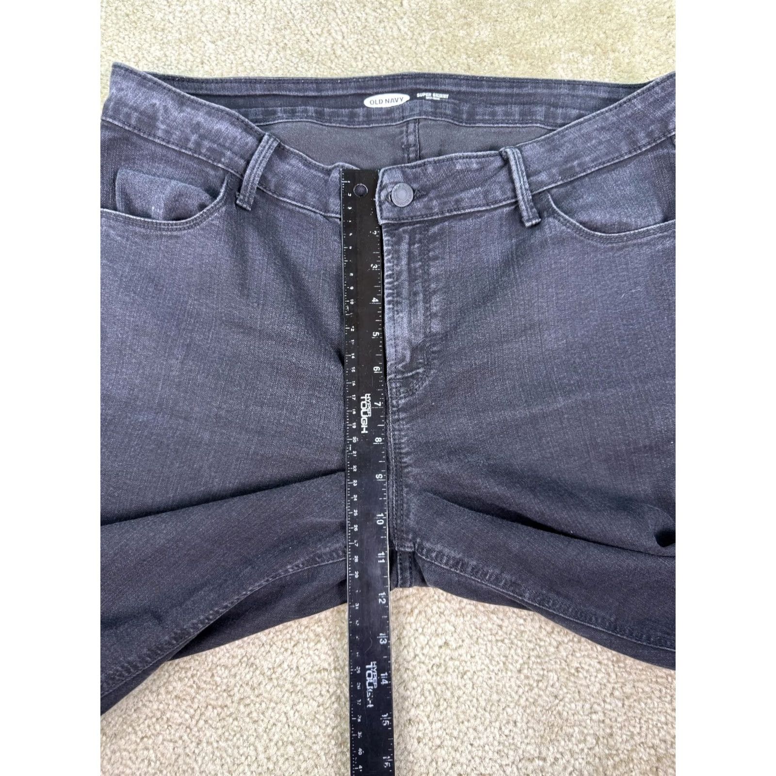 Old Navy Old Navy Jeans Womens Black Rockstar Super Skinny Grunge Punk 14 Size 36" / US 14 / IT 50 - 7 Thumbnail