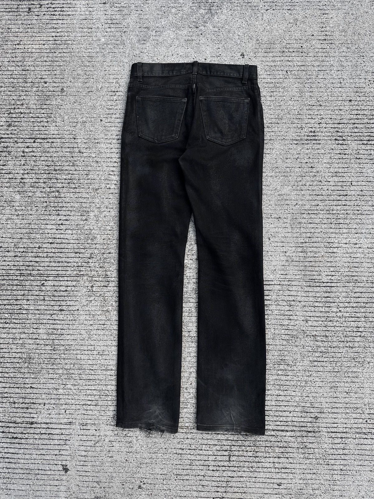 Helmut Lang Helmut Lang 1999 Coated Black Waxed Denim Classic Cut Size US 31 - 4 Thumbnail