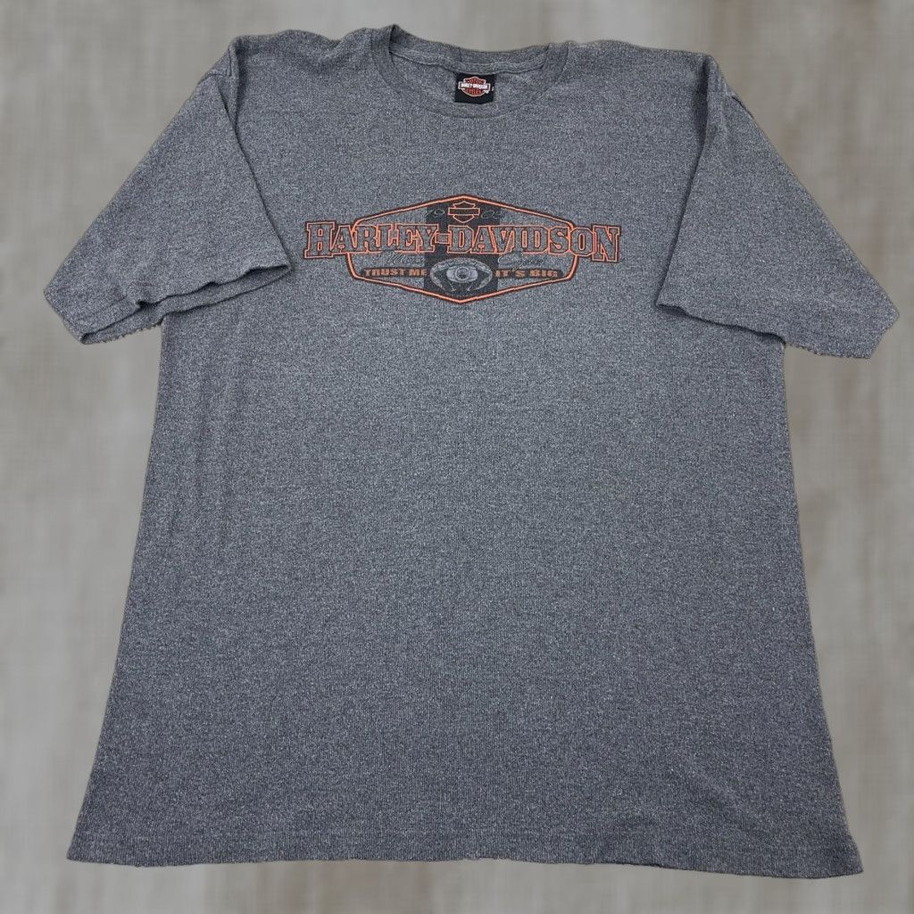 Harley Davidson VINTAGE Harley-Davidson Shirt Men 2XL Gray Crew Neck Graphic Print USA 80s Biker Tee Mens Size US XXL / EU 58 / 5 - 1 Thumbnail