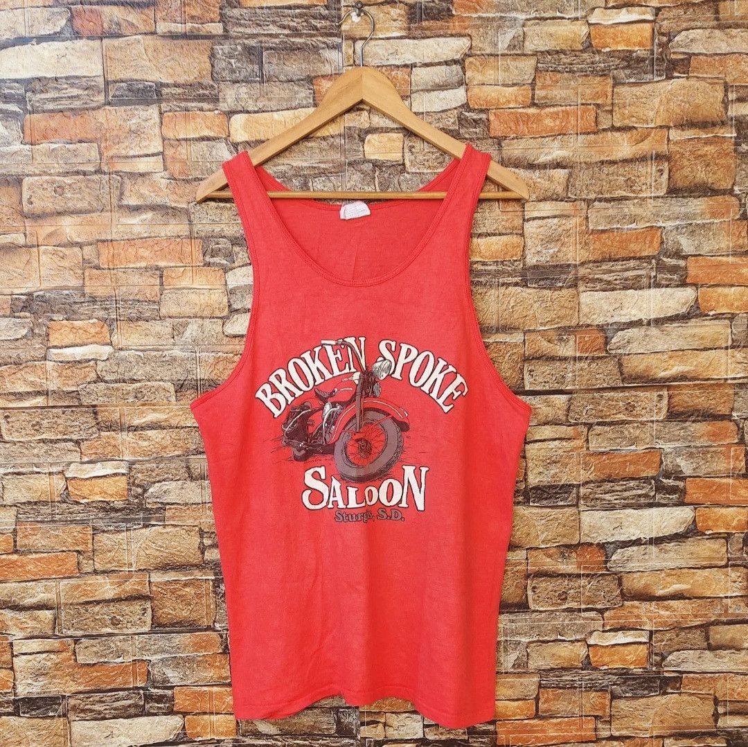 GOREWEAR × Vintage Vtg 90s Sturgis Broken Spoke Saloon Tanktop Size US L / EU 52-54 / 3 - 1 Thumbnail