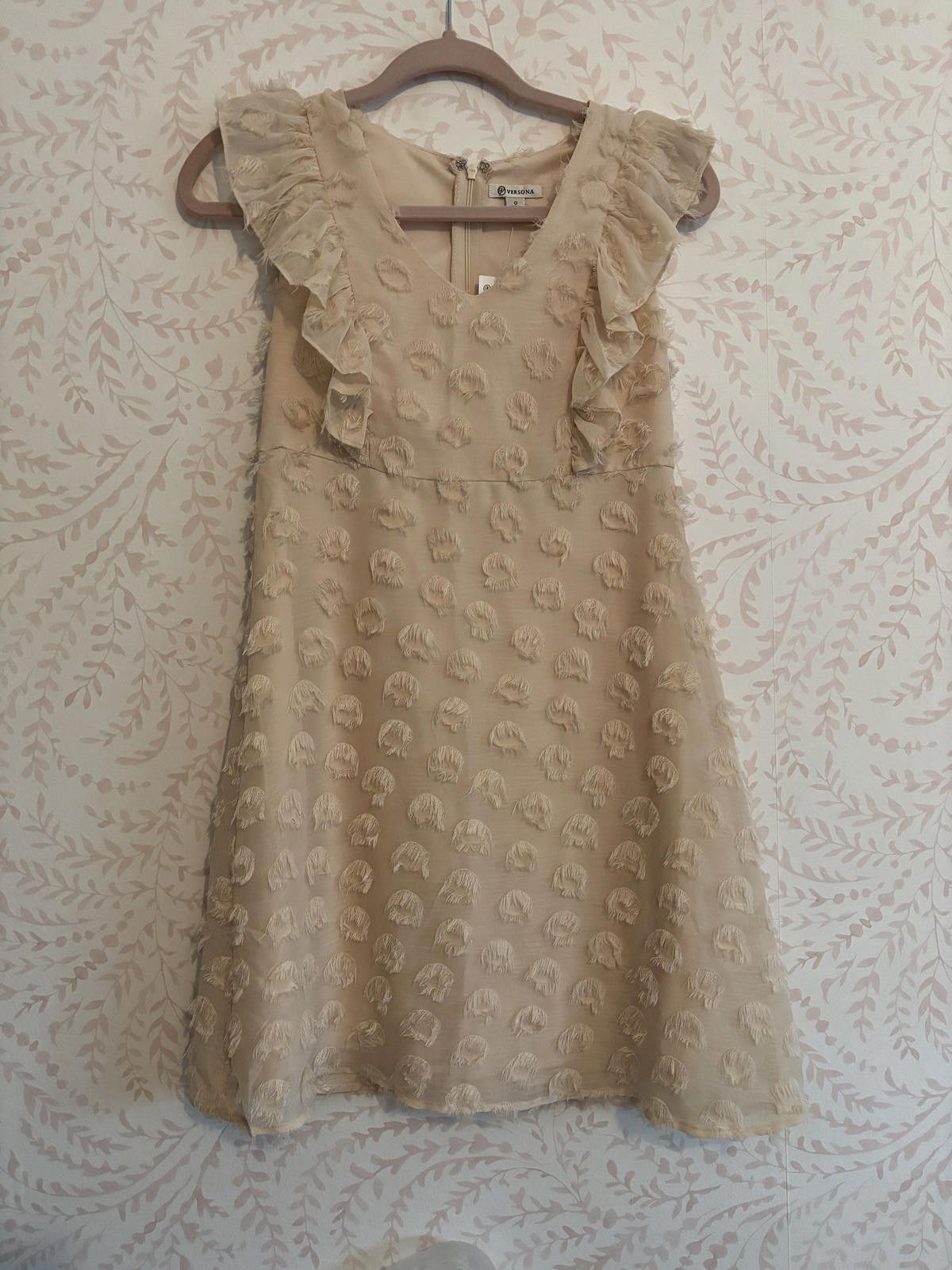 Designer NWT Versona Elegant Ruffled Babydoll Floral Dress Size XS / US 0-2 / IT 36-38 - 1 Thumbnail
