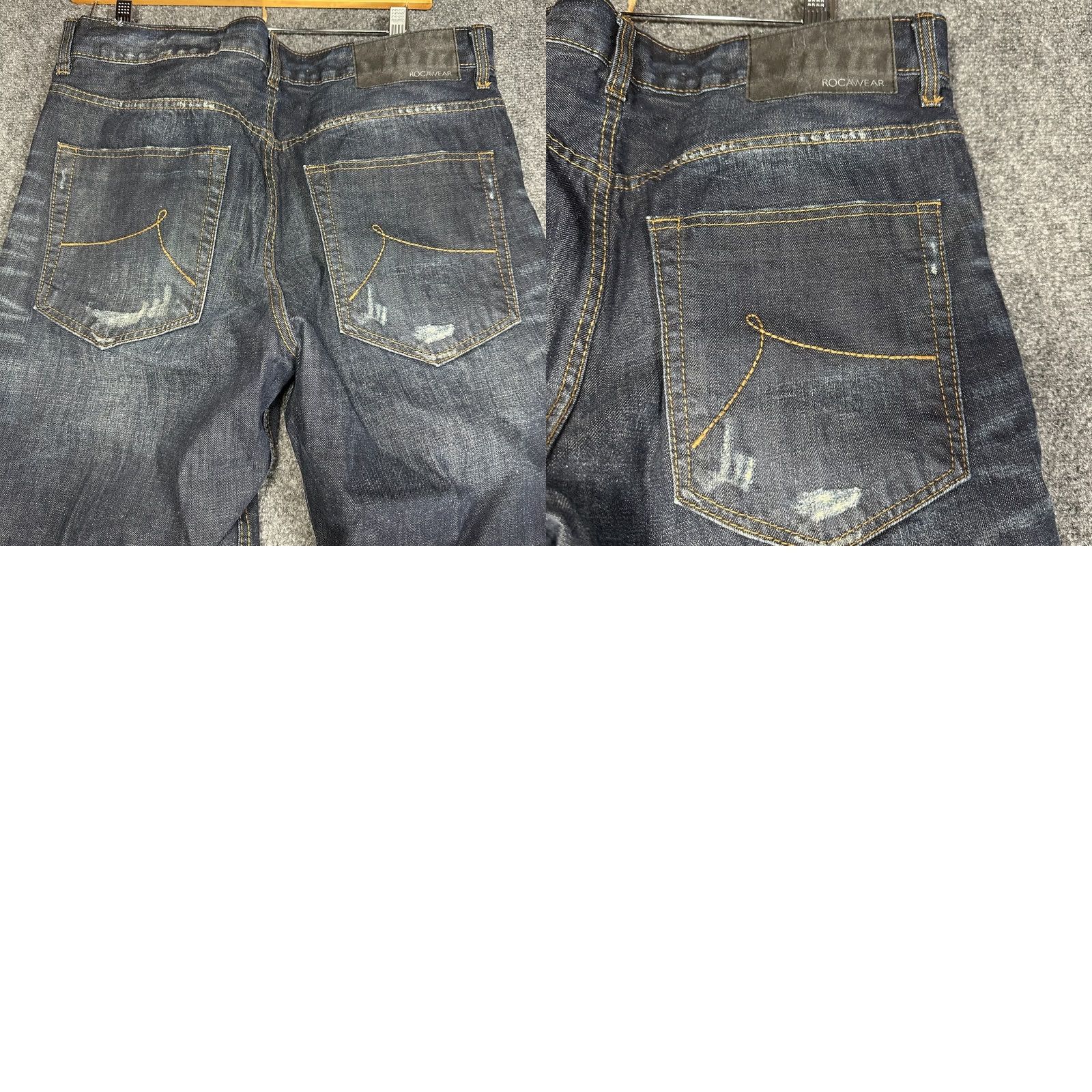 Rocawear Rocawear Jeans Mens 36 Classic Fit Dark Wash Cotton Pockets Logo Zip Fly Jeans Denim Blue 5-Pocket Design Classic Fit Mens Size US 36 / EU 52 - 8 Thumbnail
