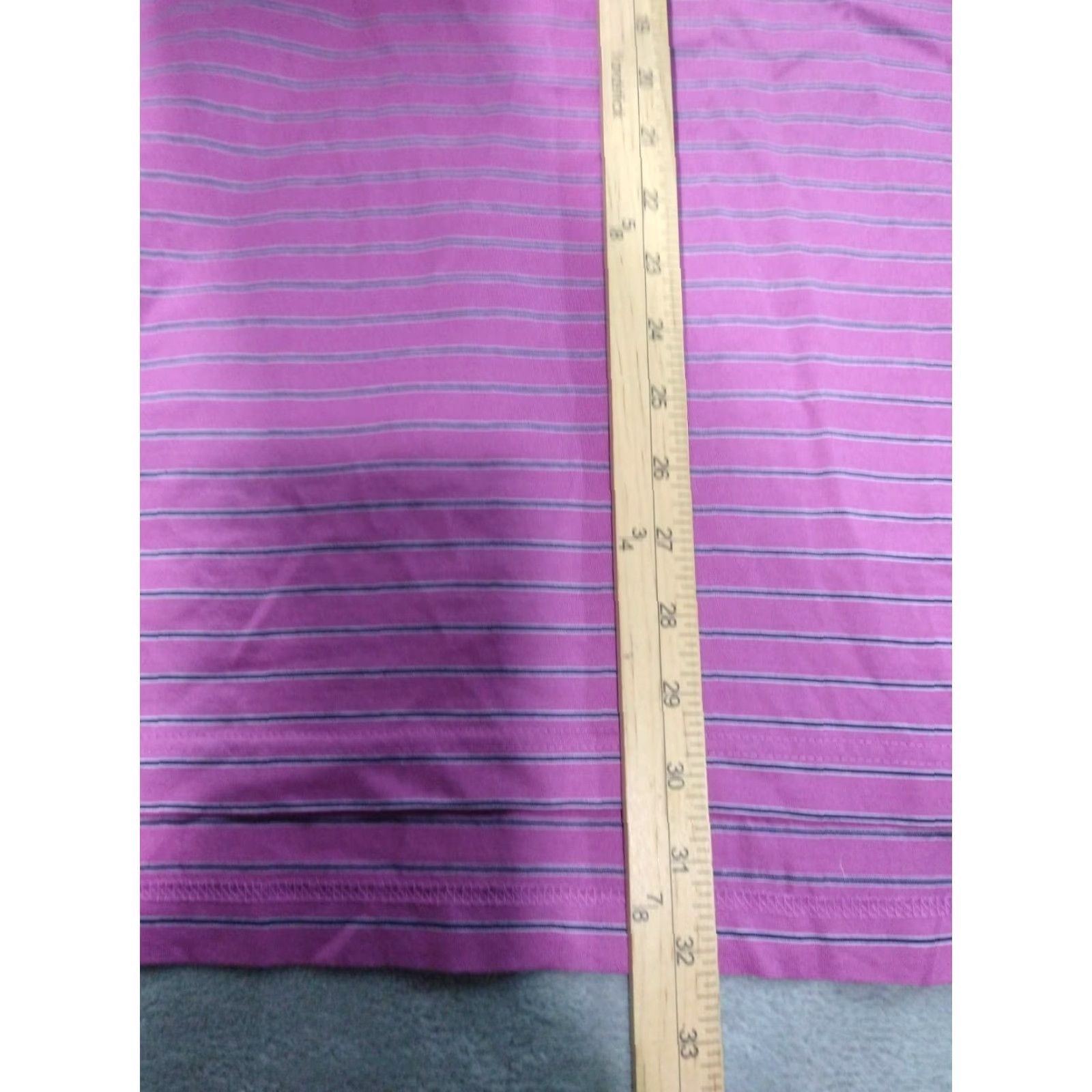 Peter Millar PETER MILLAR Polo Shirt Mens Large Purple Striped Short Sleeve Cotton Casual Golf Size US L / EU 52-54 / 3 - 3 Thumbnail