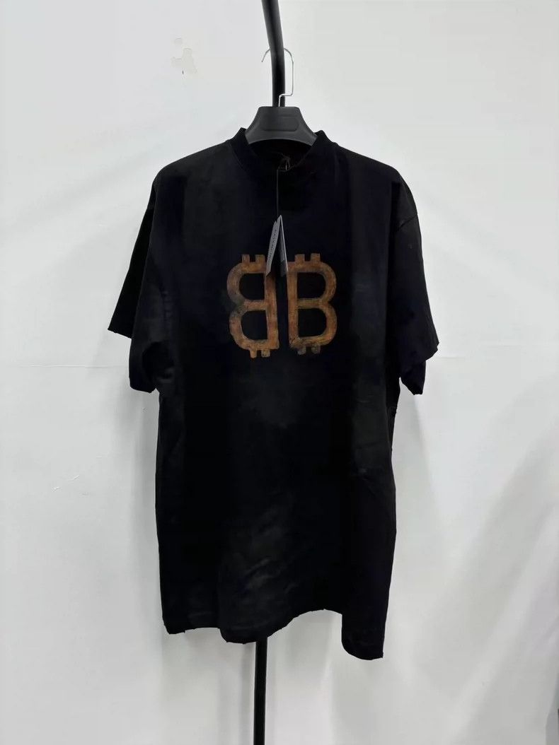 Balenciaga Bitcoin Print Short Sleeve T-shirt - dmc