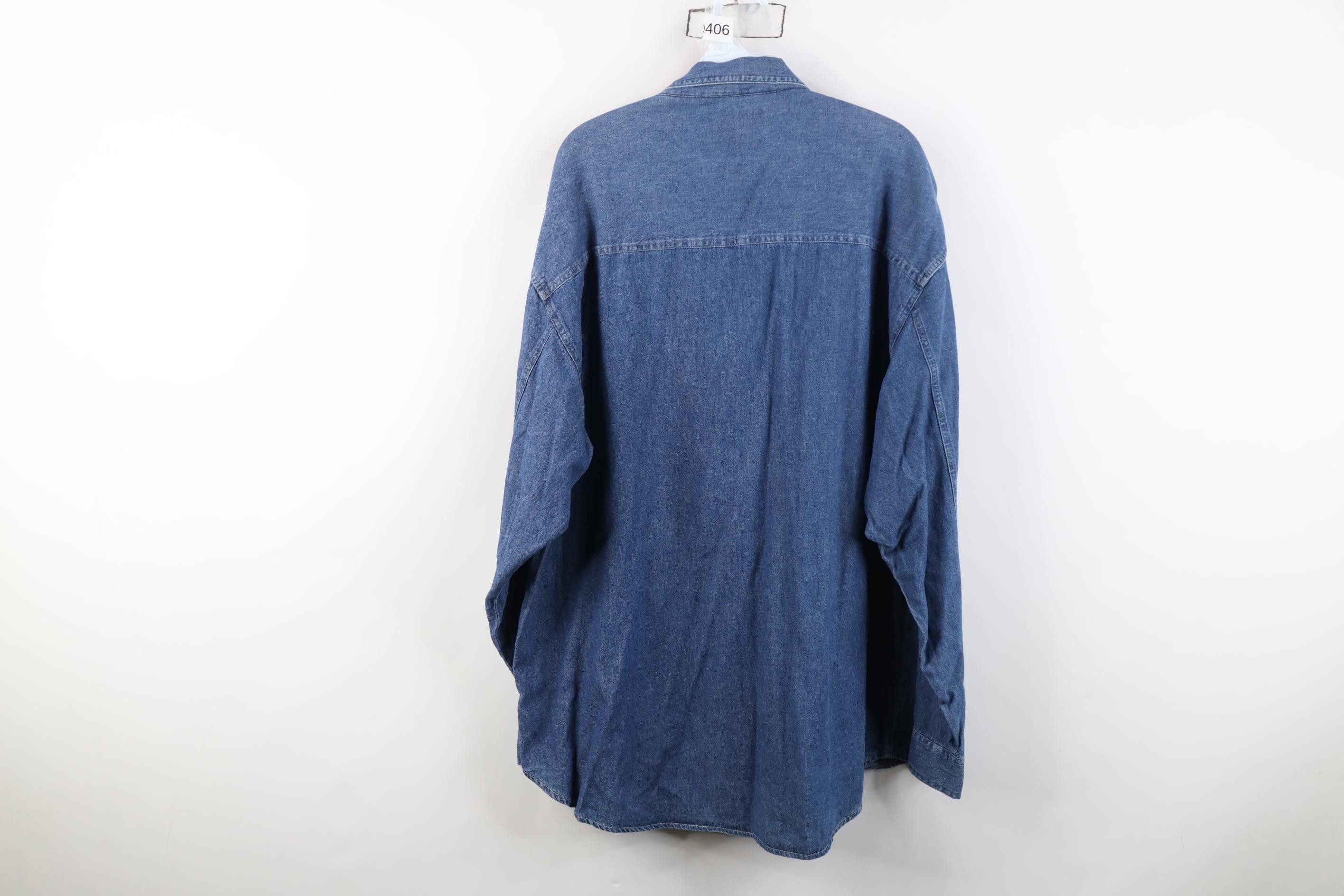 Vintage Vintage 90s Streetwear Big Pocket Denim Button Down Shirt Size US XL / EU 56 / 4 - 13 Thumbnail